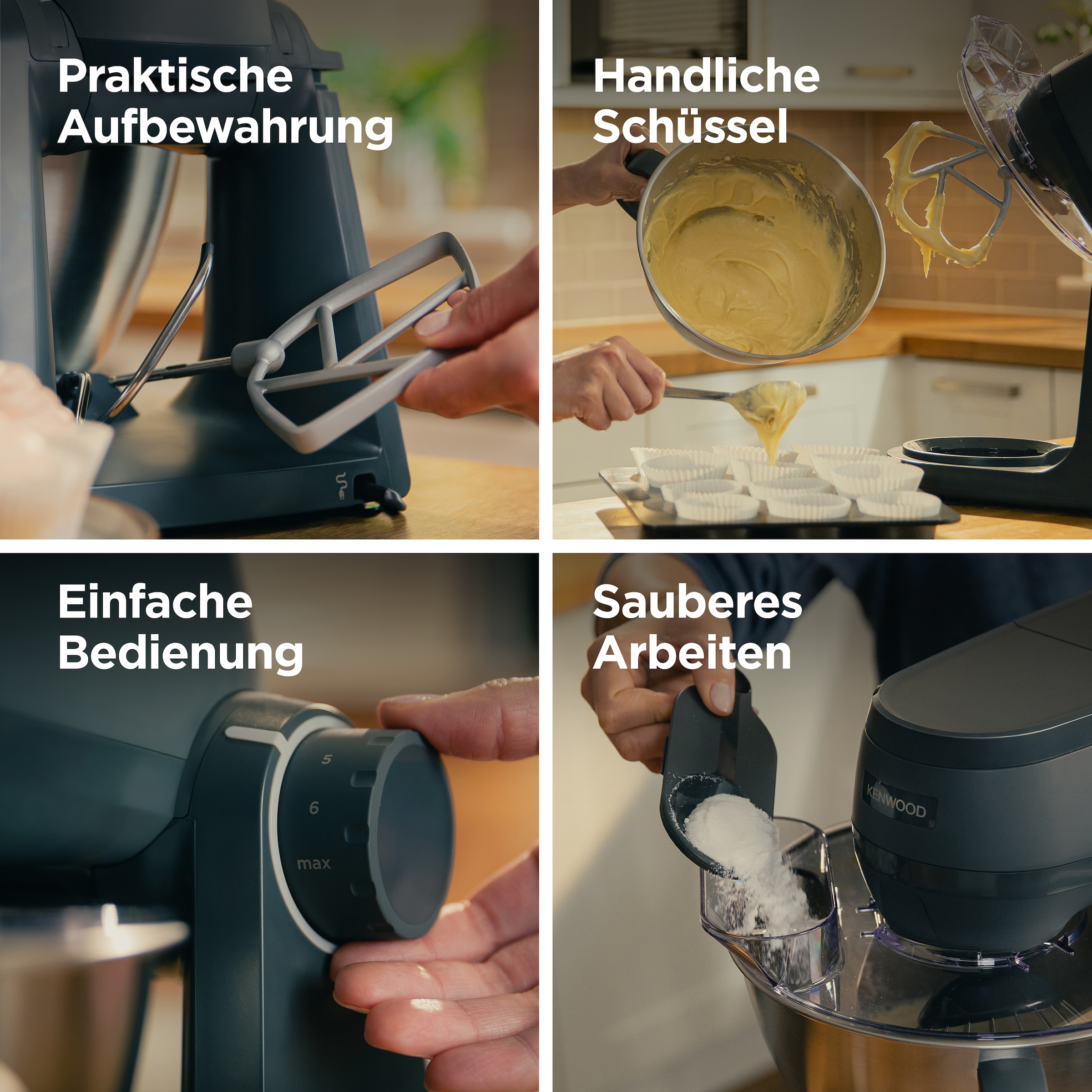 Kenwood Küchenmaschine »Multi Tasker KHC30.070GY« Inkl. 4,3L Schüssel, 3 Aufsätze, Spritzschutz, Zitruspresse