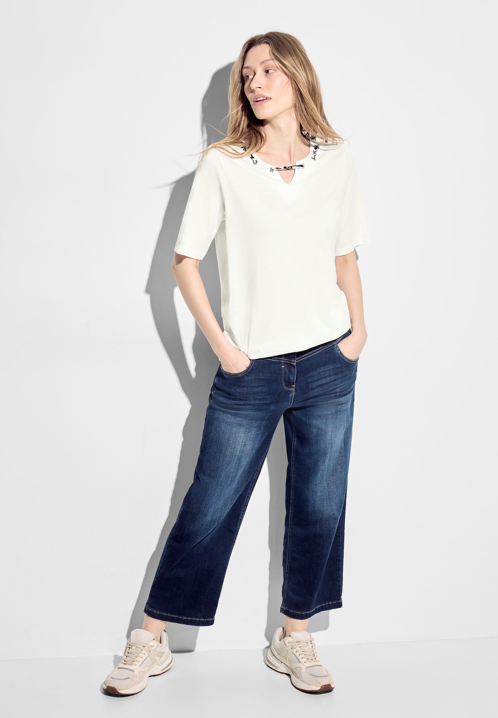 Cecil T-Shirt, mit buntem Stringdetail