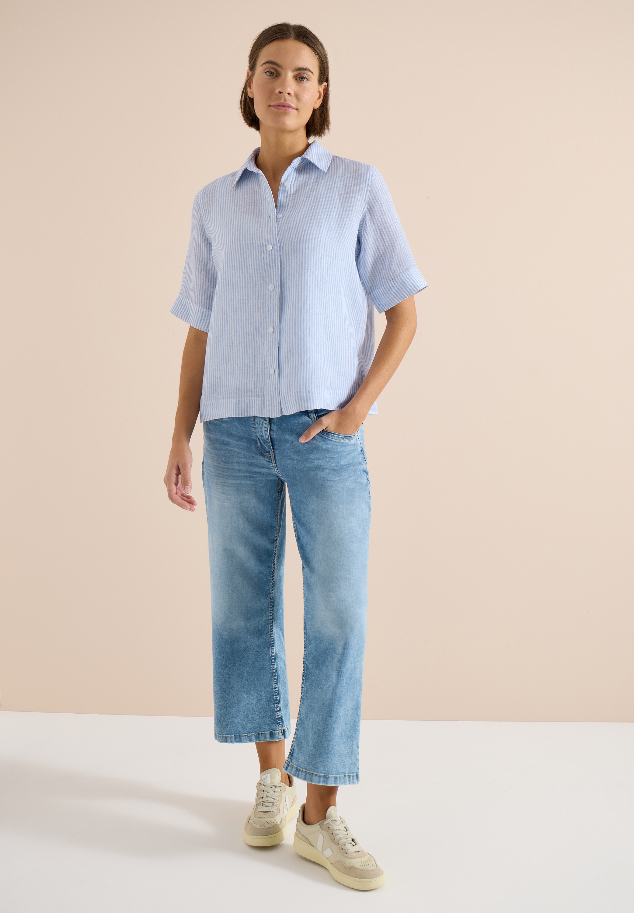 Cecil Kurzarmbluse aus Leinen