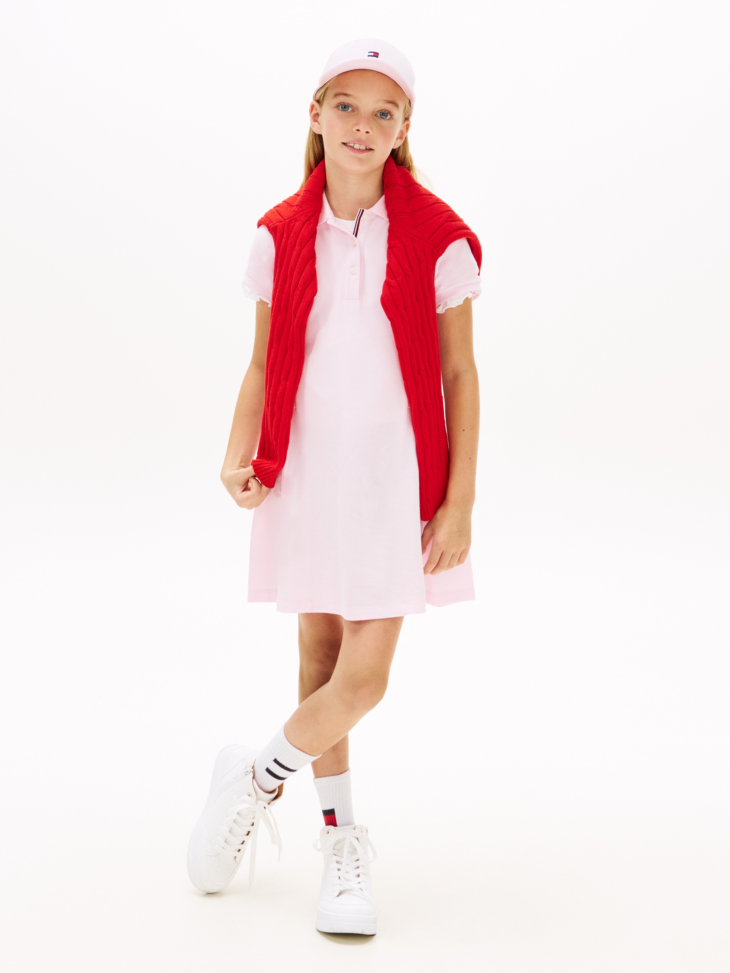 Tommy Hilfiger Polokleid "PLEATED POLO DRESS SHORT SLEEVE" Kinder bis 16 Jahre, regular fit