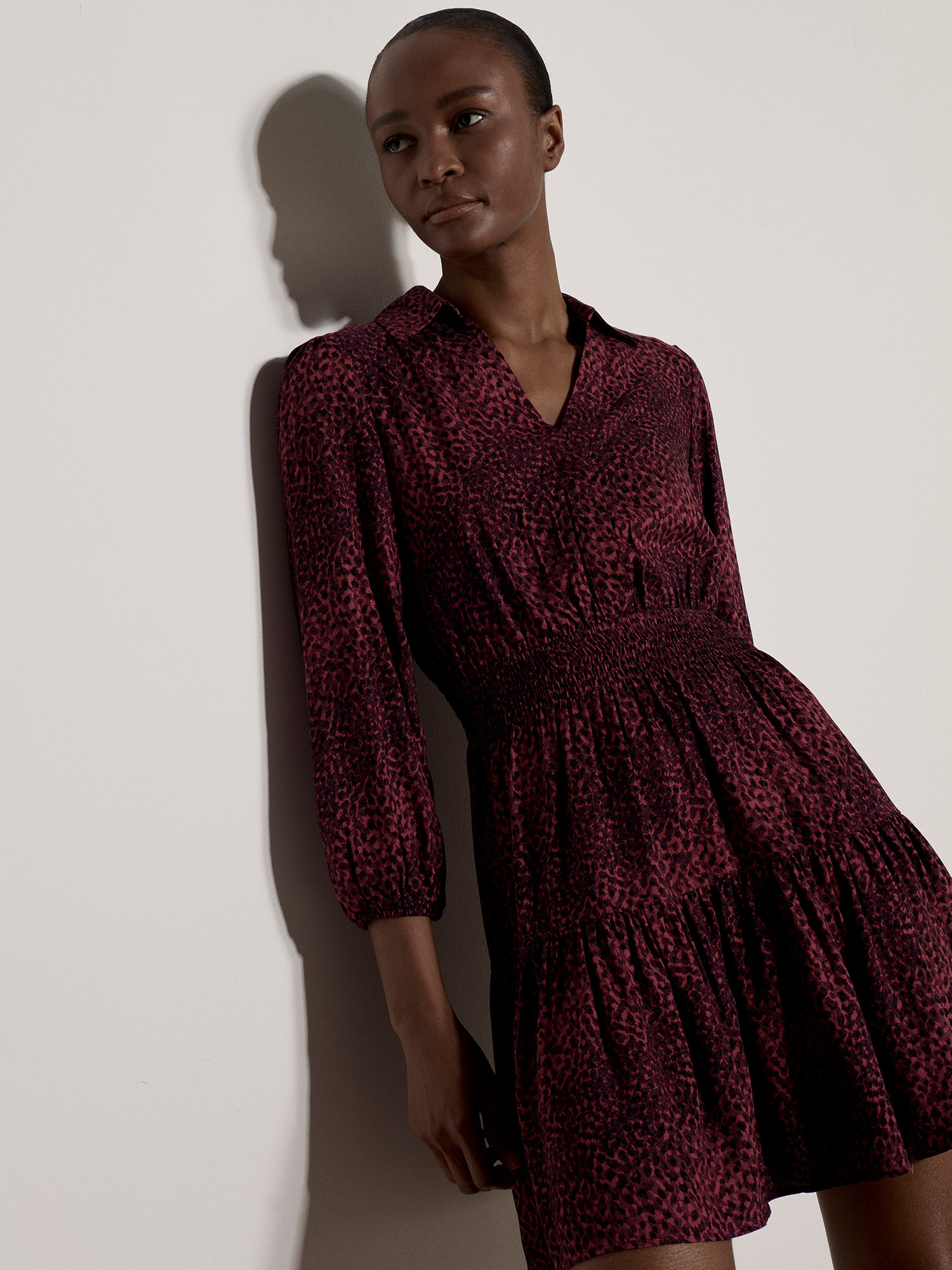 Apricot Minikleid "Minikleid im Hemdstil mit Punktmuster" mit Seitentaschen