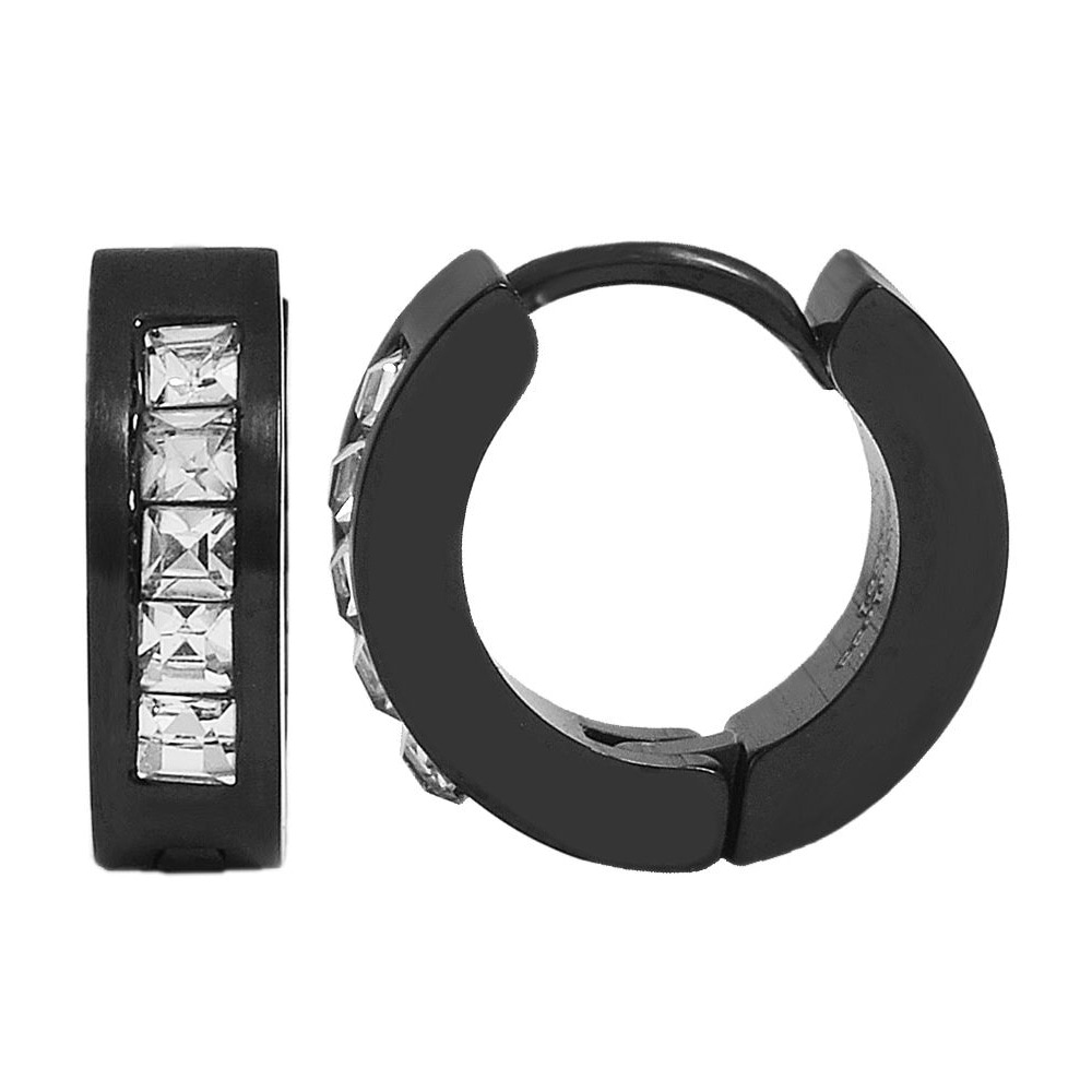 Adelia´s Paar Creolen "Damen Ohrringe – Creole aus Edelstahl mit Strass Ste günstig online kaufen