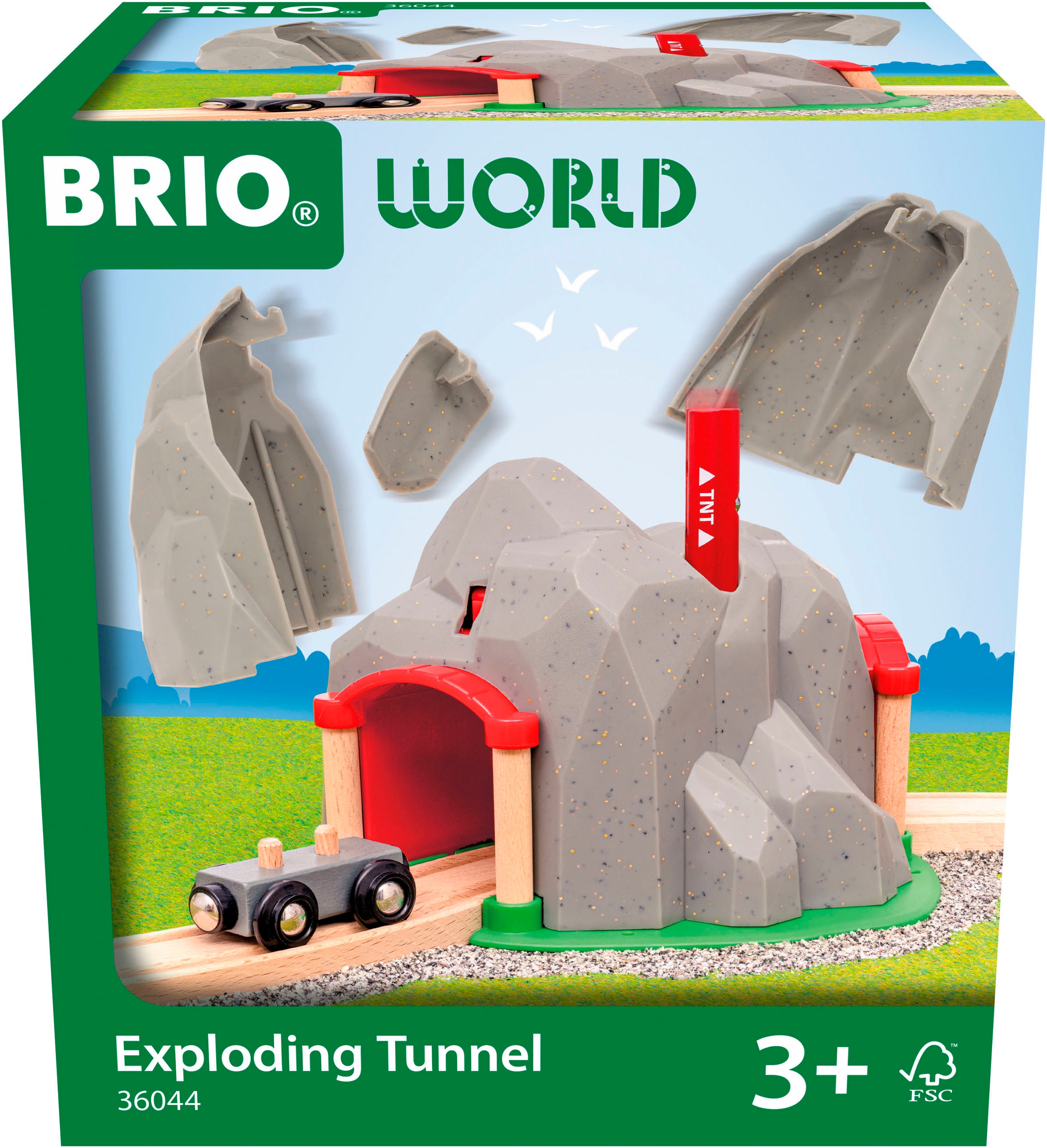 BRIO® Spielzeugeisenbahn-Tunnel »BRIO® WORLD, Tunnel mit Sprengfunktion«, (Set, 3 tlg.),...