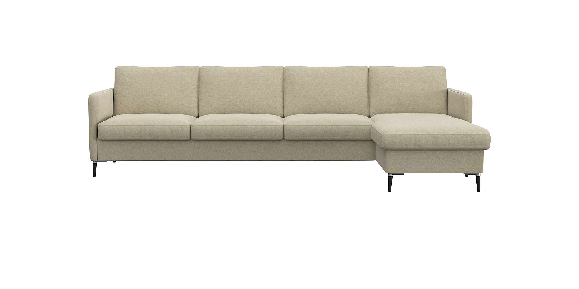 FLEXLUX Ecksofa "Fiore, L-Form, bequem und komfortabel durch hochwertigem Sitzaufbau" schmale Armlehnen, Kaltschaum, Füße Alu+schwarz