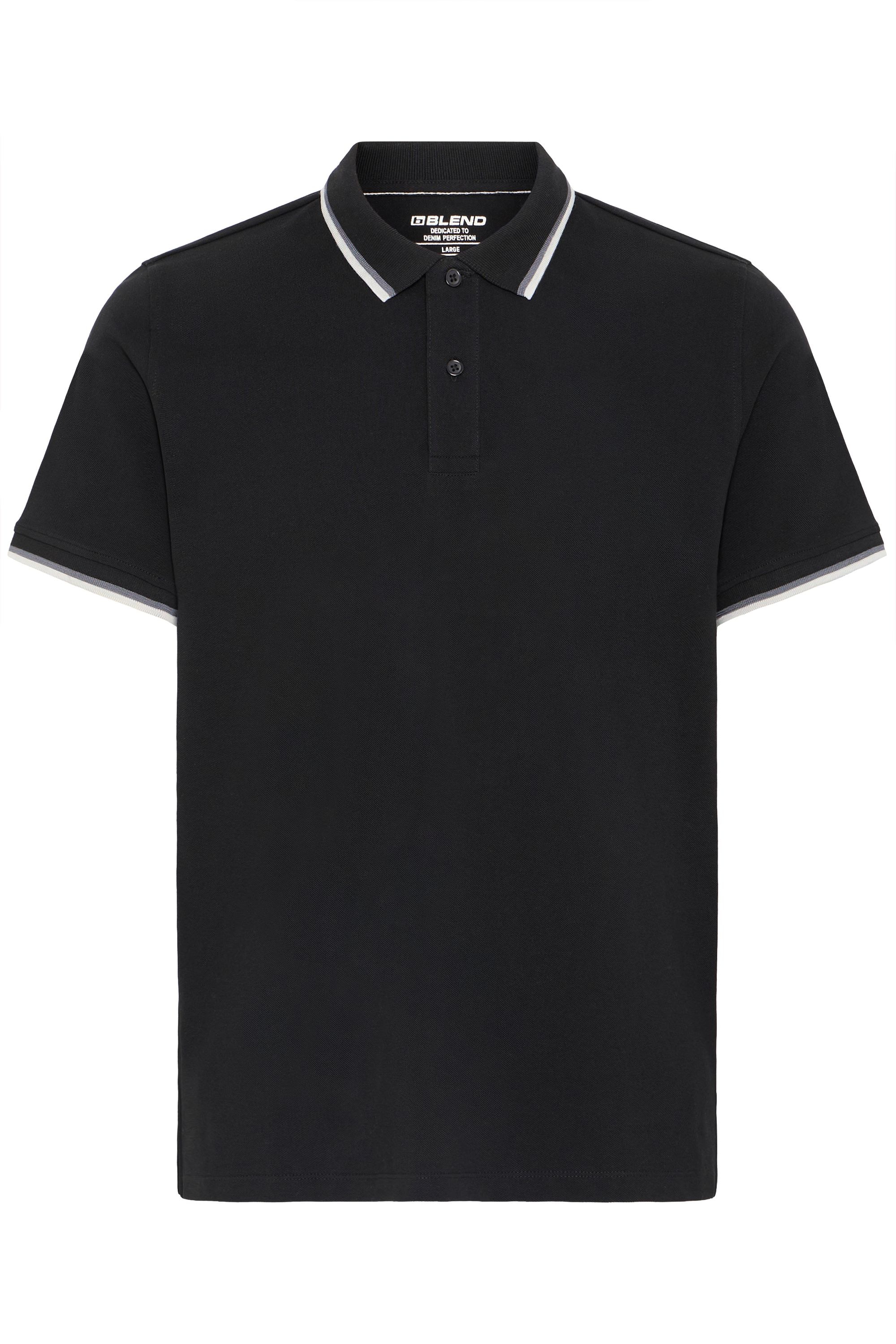 Poloshirt BLEND "Poloshirt BHPrisal", Herren, Gr. XL, schwarz, Obermaterial: 100% Baumwolle CO., Shirts