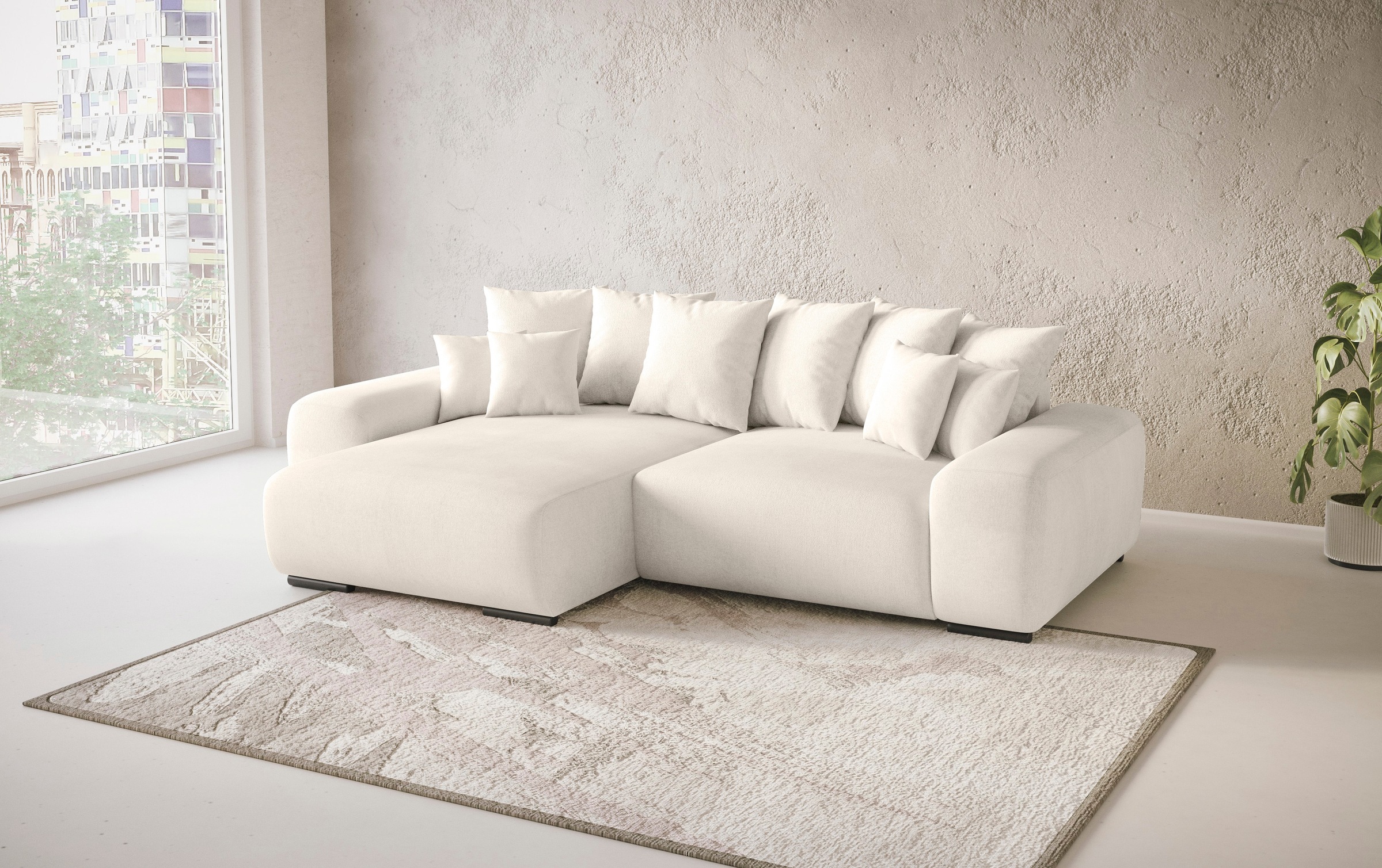 Mr. Couch Polsterecke »Sundance, L-Form«, Dauerschläfer mit Bett, Bettkasten, bis 140 kg belastbar