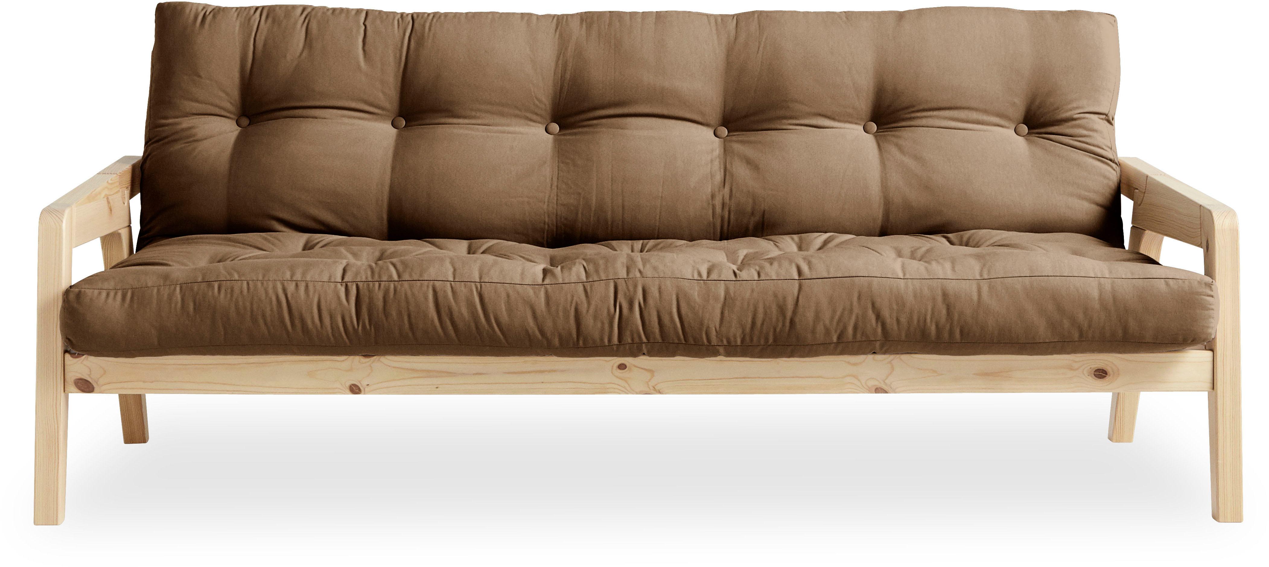 Karup Design Schlafsofa "Grab, inkl. Futonmatratze - aus massivem Kieferholz, 130x190 cm" Mit Holzstruktur, inkl. Futonmatratze, Liegefläche 130x190 cm
