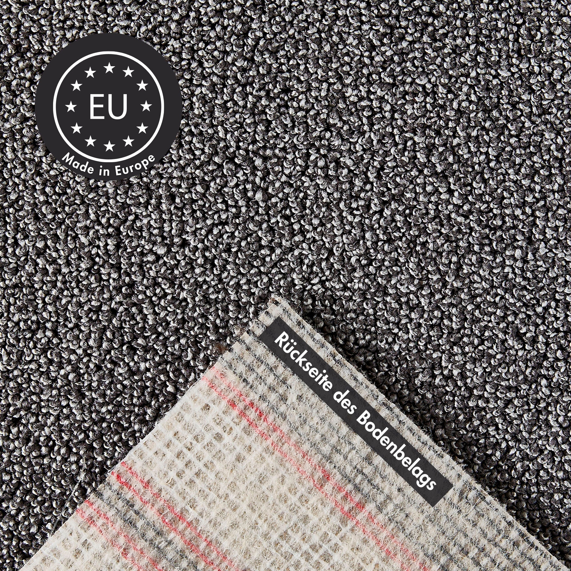 Andiamo Teppichboden »Rubinoy, Schlinge, Made in Belgium«, rechteckig, 0,8 mm Höhe, Breite 400 cm oder 500 cm, Wohnzimmer, strapazierfähig & robust