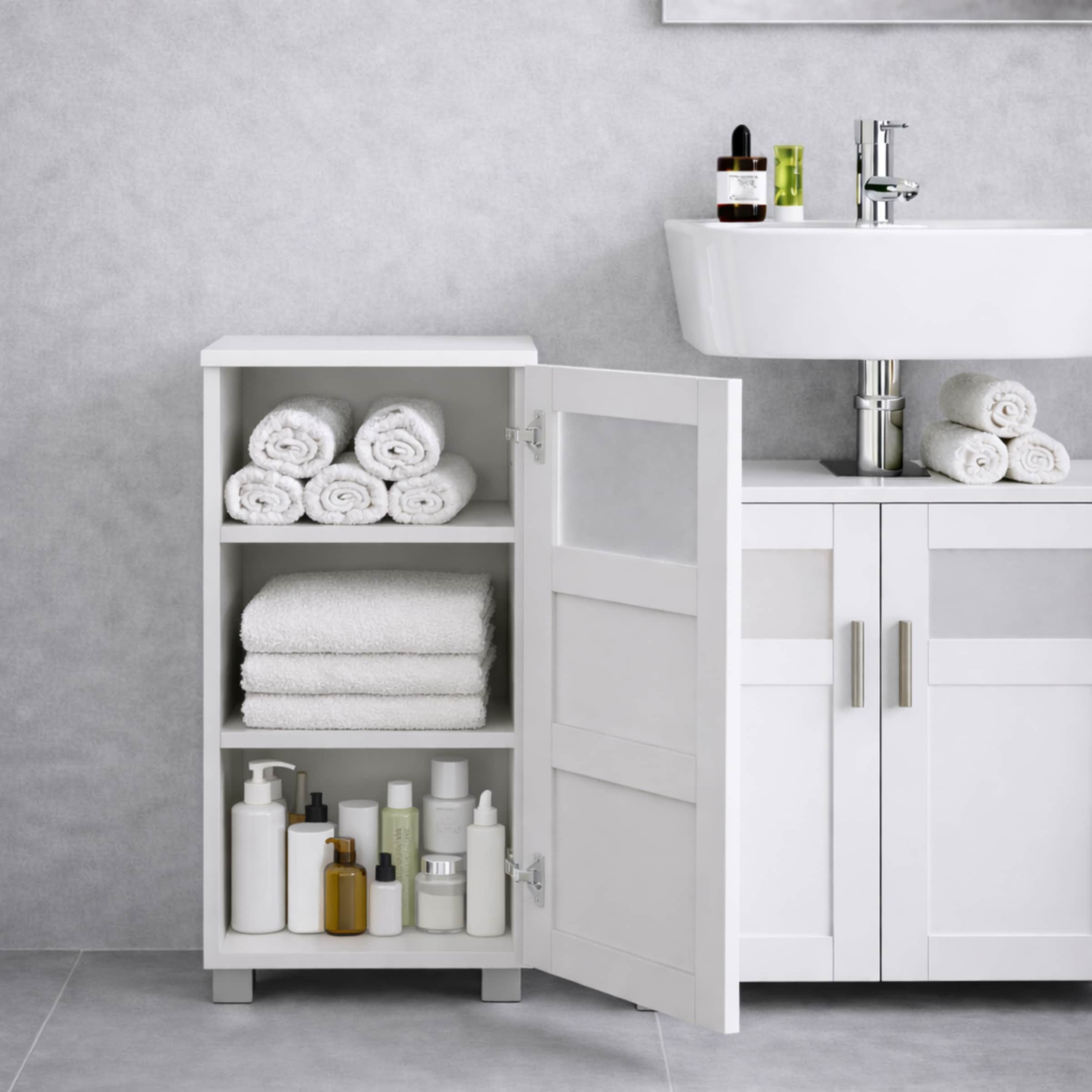 VCM Midischrank »Holz Badschrank Midischrank Nilari 70 x 38 x 28 cm« 1 Stk. tlg.