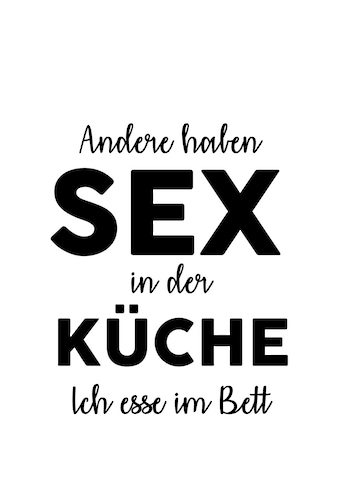 Wanddekoobjekt »Andere haben Sex in der ...«, Schriftzug auf Stahlblech