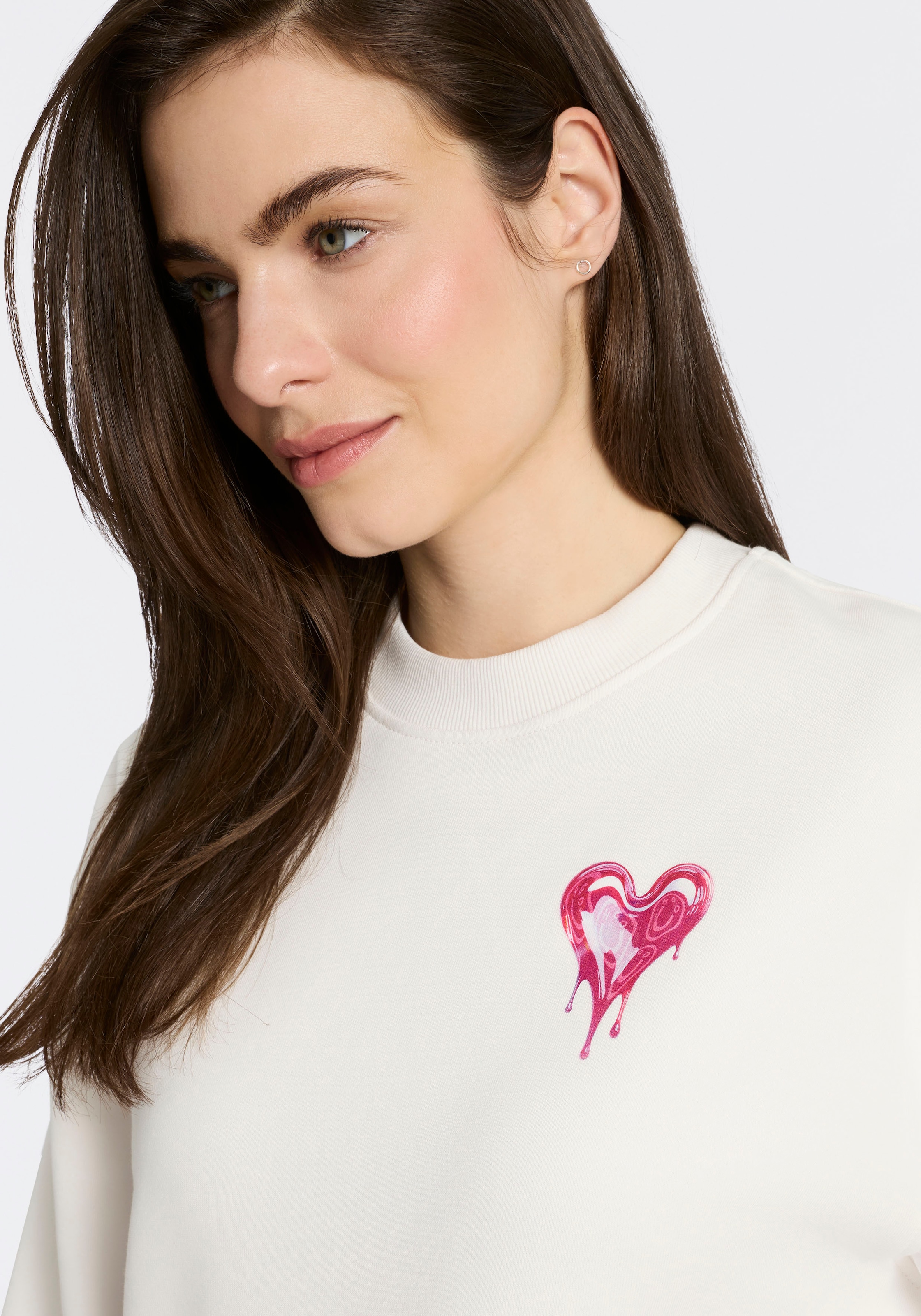HUGO Sweater »Delessa«, Baumwoll-Terry mit Rundhals
