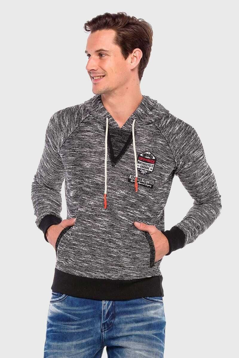 Cipo & Baxx Kapuzenpullover "Sweatshirt", 1 Stk. mit melierten Design günstig online kaufen