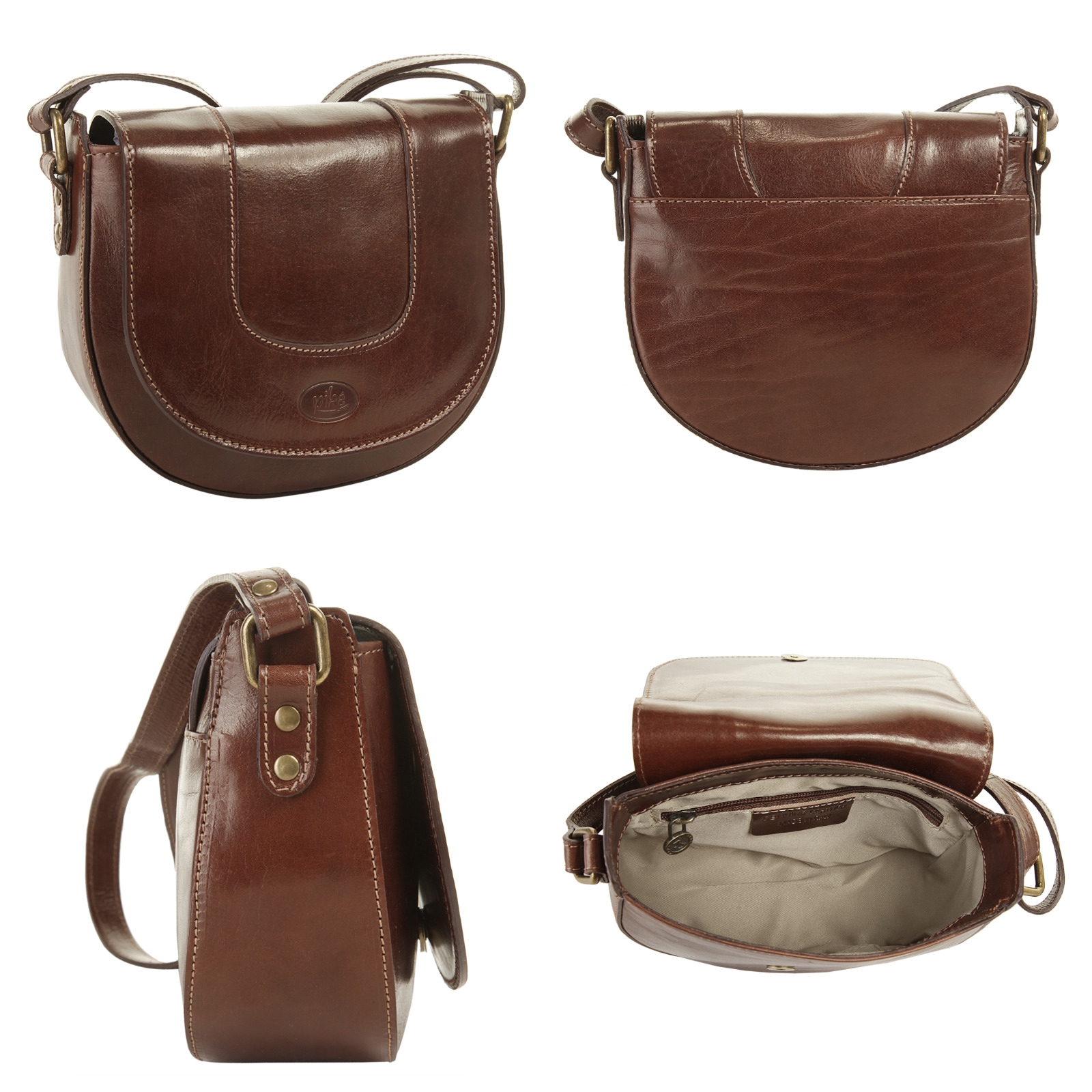 Piké Umhängetasche, echt Leder, Made in Italy