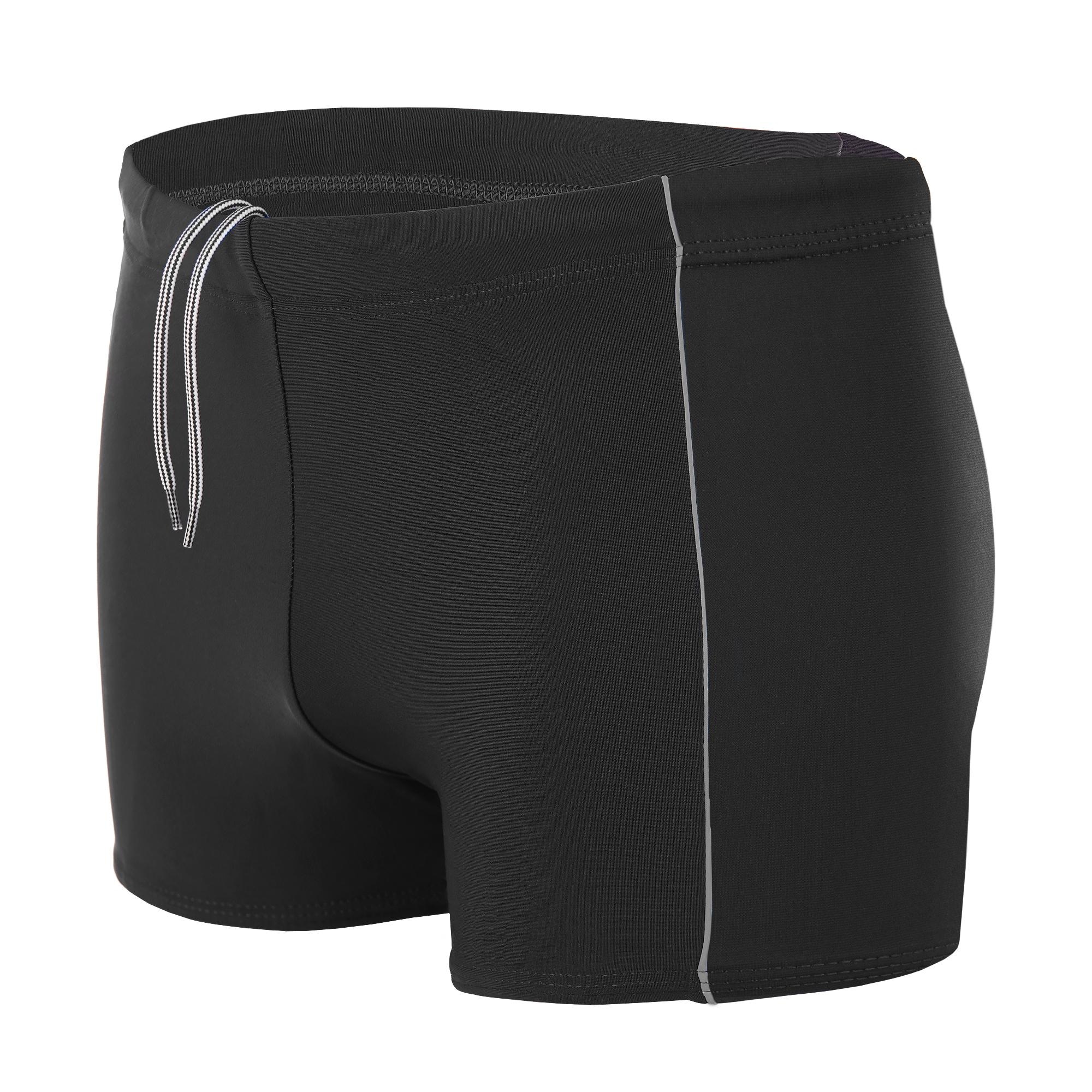 AQUARTI Herren Badehose "Badehose Aquarti Herren Badehose Kurz mit Kontrastpaspel", schwarz, Gr. L, Obermaterial: 80% Polyamid PA. 20% Elasthan EL.,