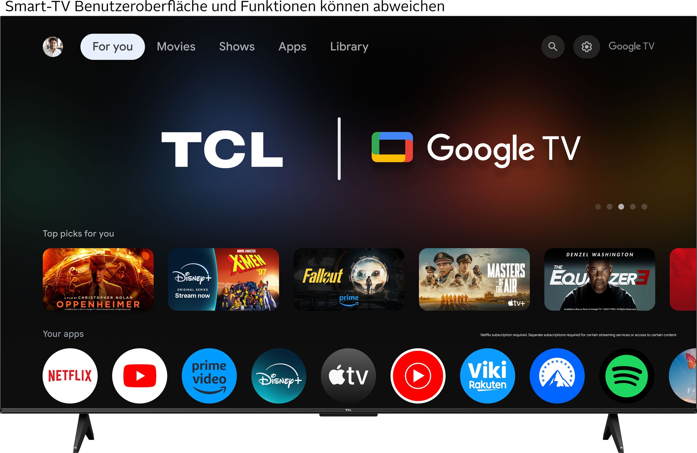 TCL LED-Fernseher »75V6CX1«, 4K Ultra HD, Google TV-Smart-TV, 4K HDR, Multi-HDR, Dolby Vision, Game Master, Smart TV, Apple TV, AiPQ