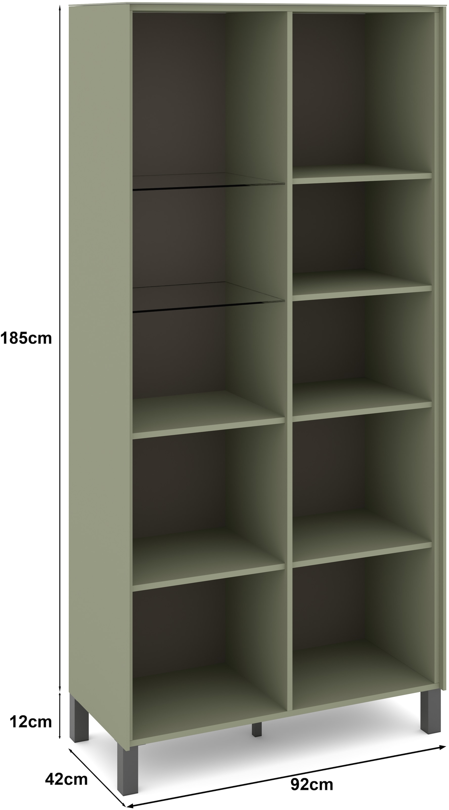 set one by Musterring Standvitrine »Reno« 1 Stk. tlg. Mit Vierkantfuß in diversen Farben, 197 cm Höhe & Farbauswahl