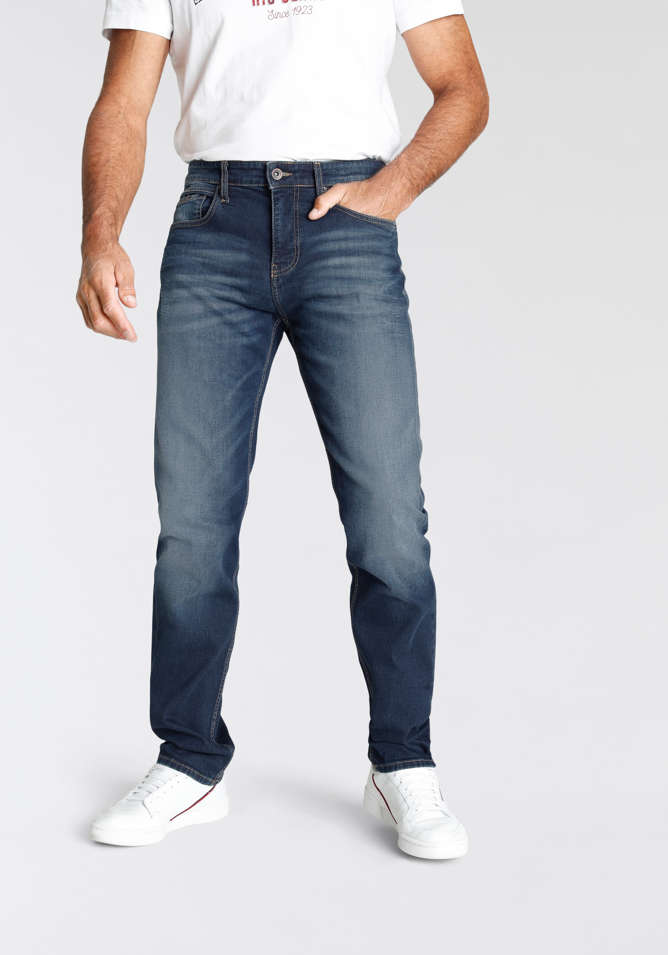 H.I.S Tapered-fit-Jeans "CIAN", Ökologische, wassersparende Produktion durch Ozon Wash