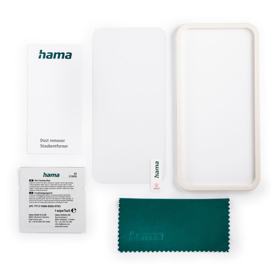 Hama Displayschutzglas »Displayschutz für iPhone 16 Pro (Panzerglasfolie, D3O, Montagehilfe)«, für iPhone 16 Pro