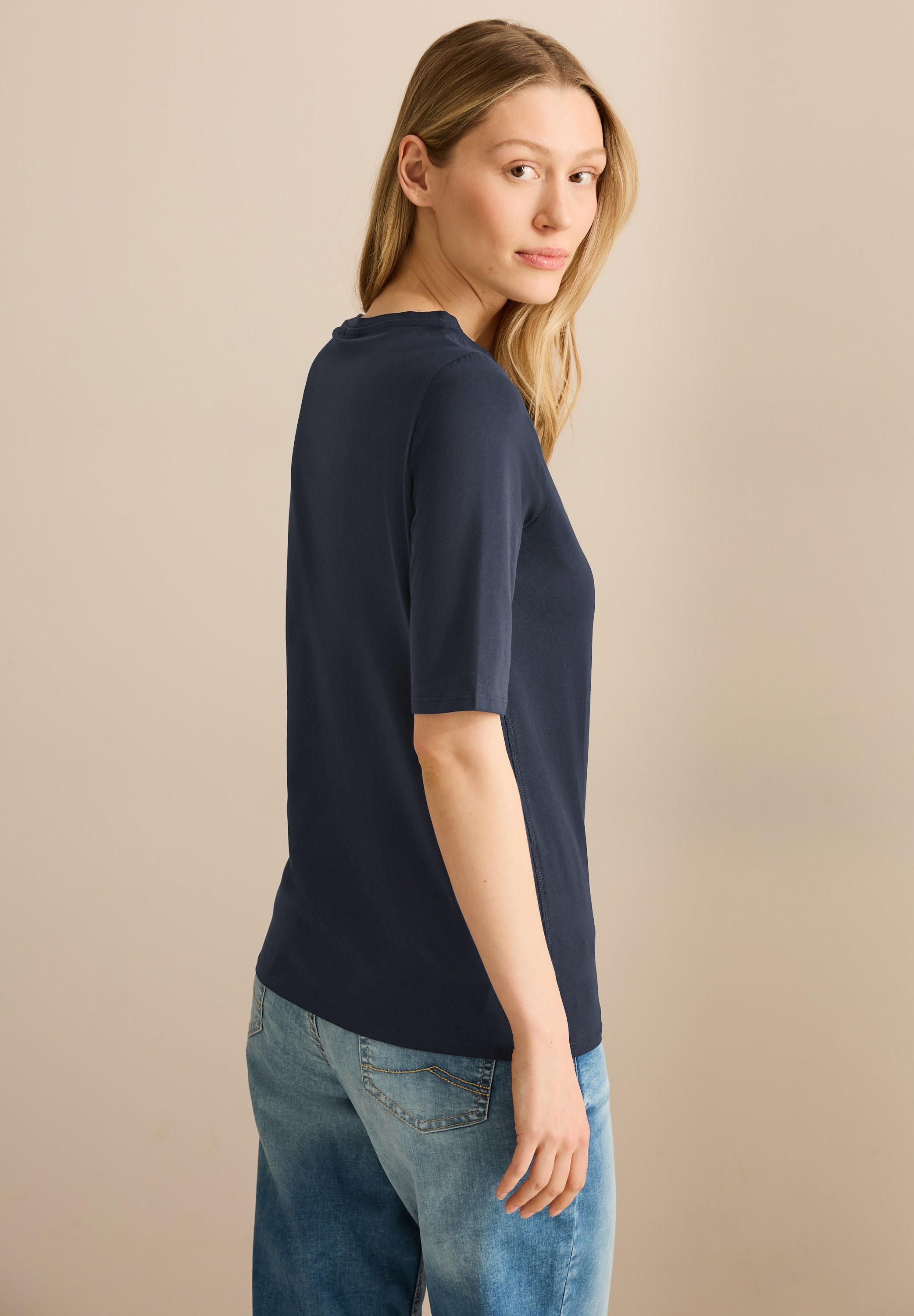 Cecil T-Shirt, mit U-Boot-Ausschnitt