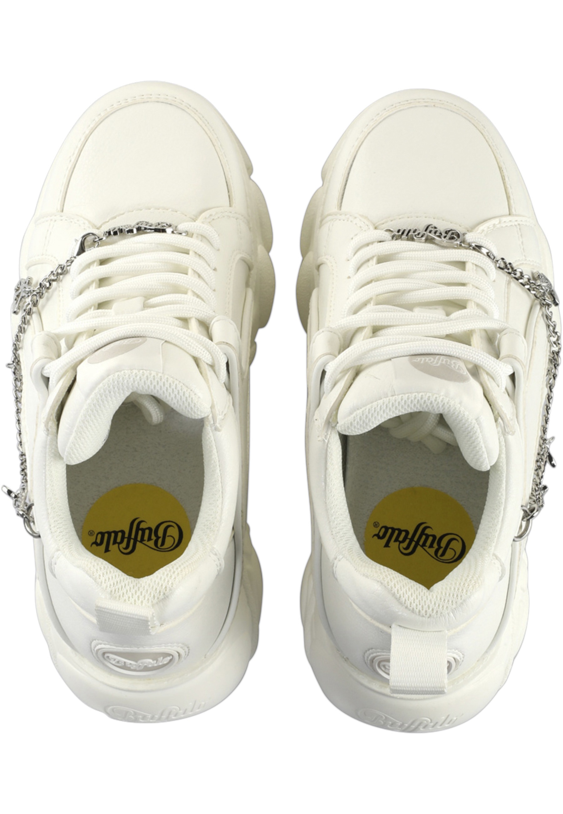 BUFFALO Damen Trainingsschuh "Buffalo Buffalo CLD Corin Chain Butterfly - Vegan Nappa", Gr. 40weiß, gold, Kunstfaser, unifarben, Schuhe