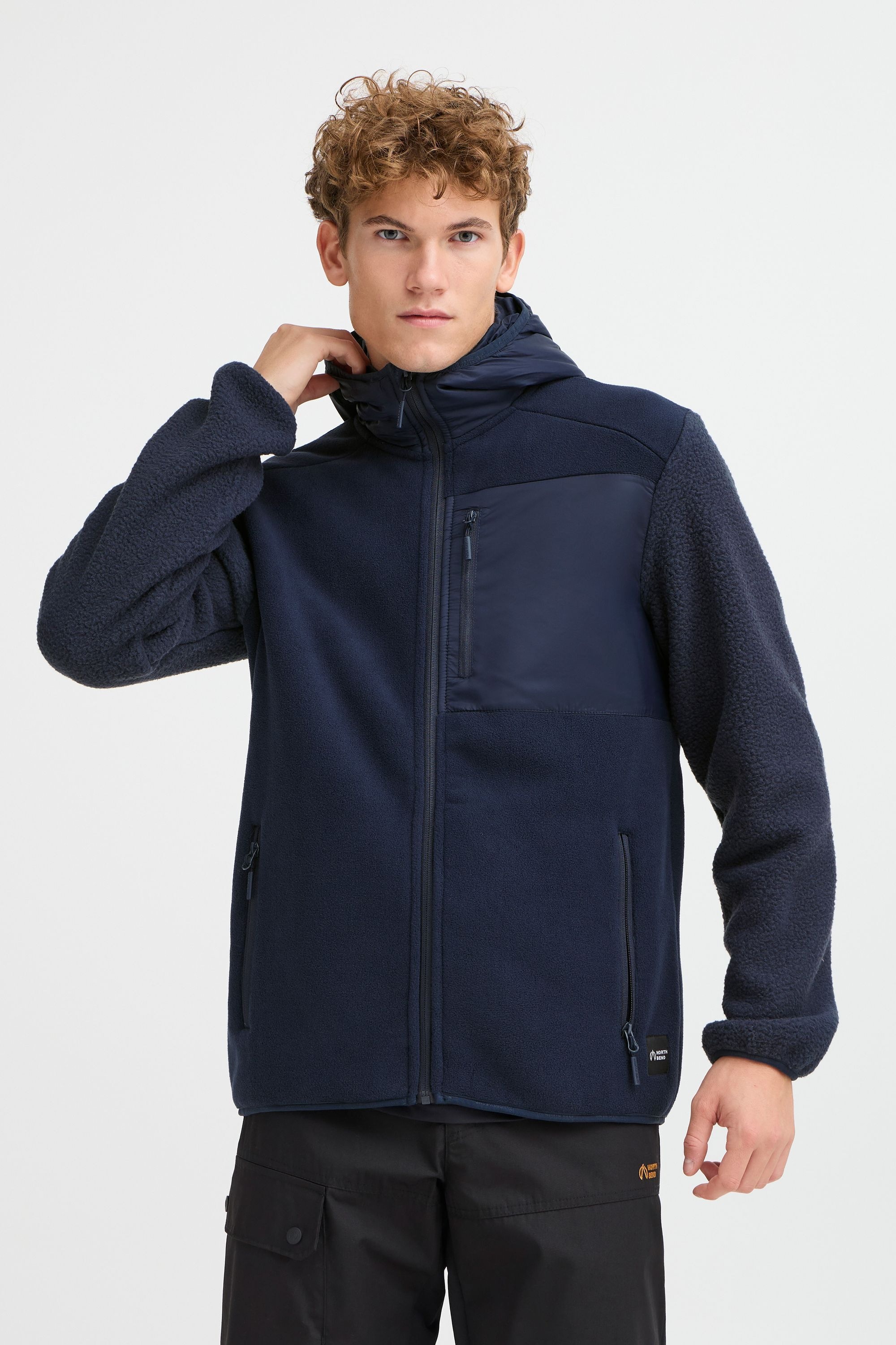 North Bend Fleecejacke »Fleecejacke NBMatej M«, mit Kapuze
