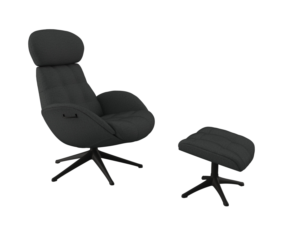 FLEXLUX Relaxsessel »Relaxchairs Chester«, Rücken- & Kopfteilverstellung, drehbar, Fuß schwarz