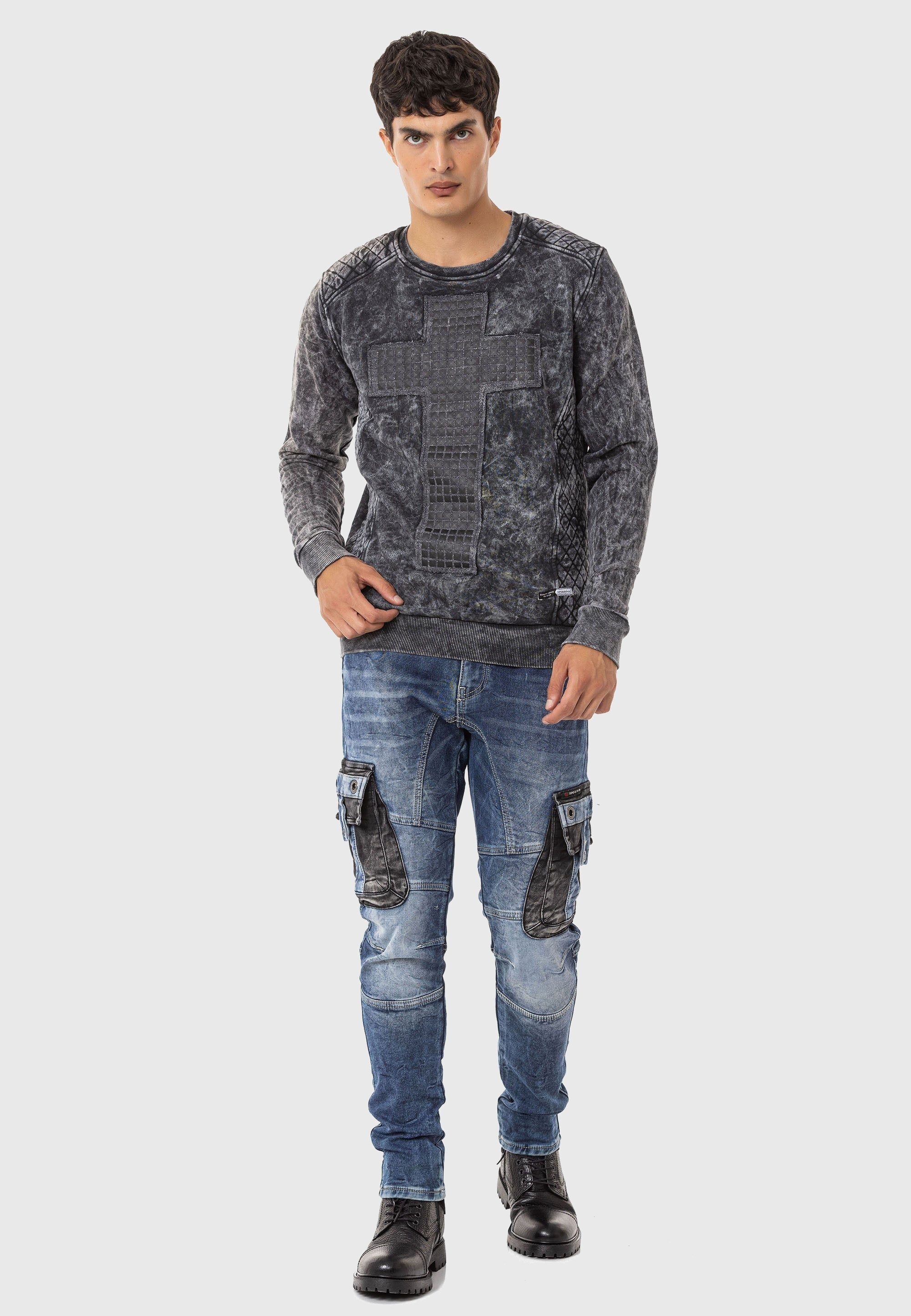 Cipo & Baxx Rundhalspullover »Pullover«, mit modischem Muster