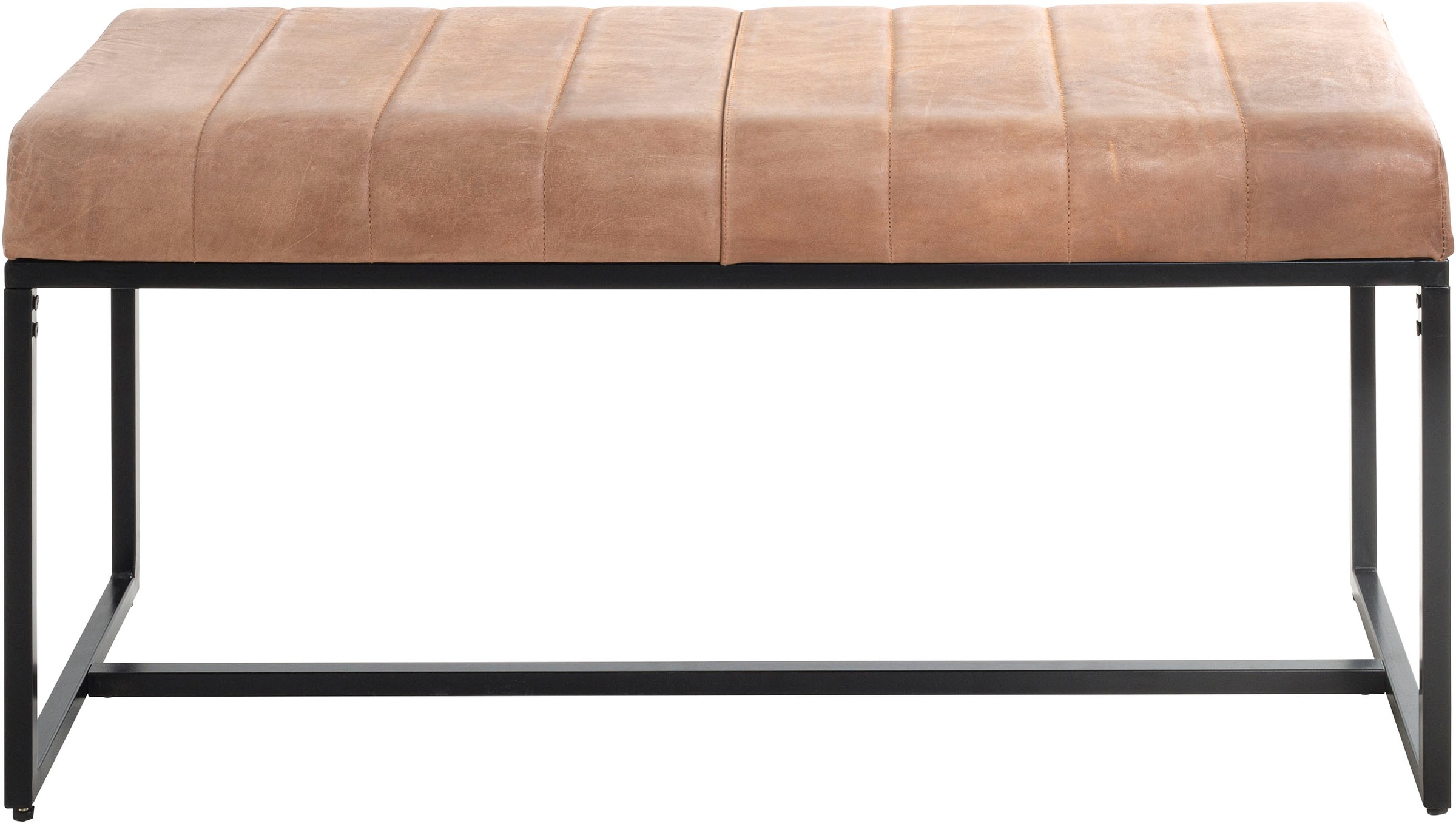 HAKU Hockerbank »Flurbank, Garderobenbank, Sitzbank« rechteckig - aus Leder Braun - B/T/H 100/38/48 cm