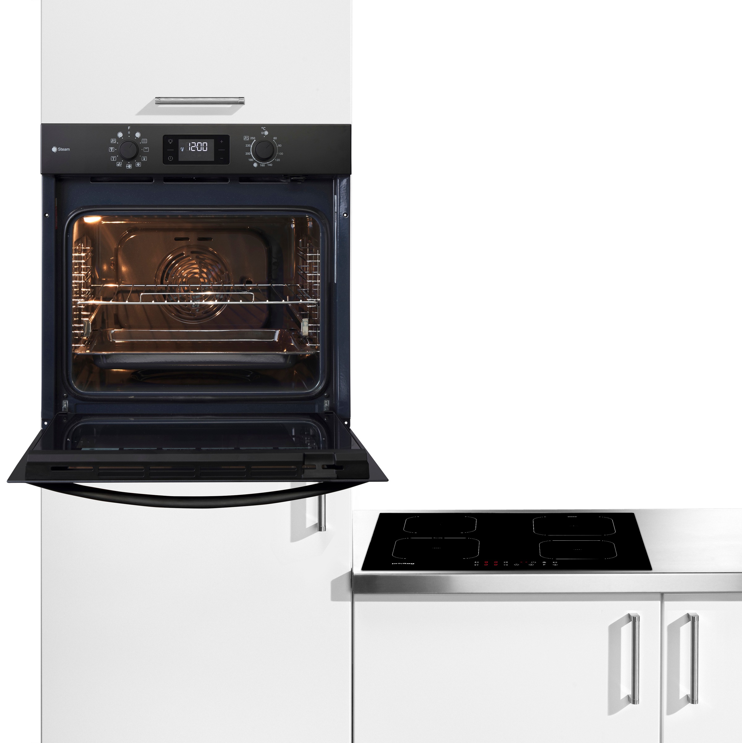 Privileg Backofen-Set »BAKO Turn&Go Steam 620« mit Teilauszug Hydrolyse Set, 2 Stk. tlg. Hydrolyse - schnelle und mühelose Reinigung mit der Kraft des Dampfes