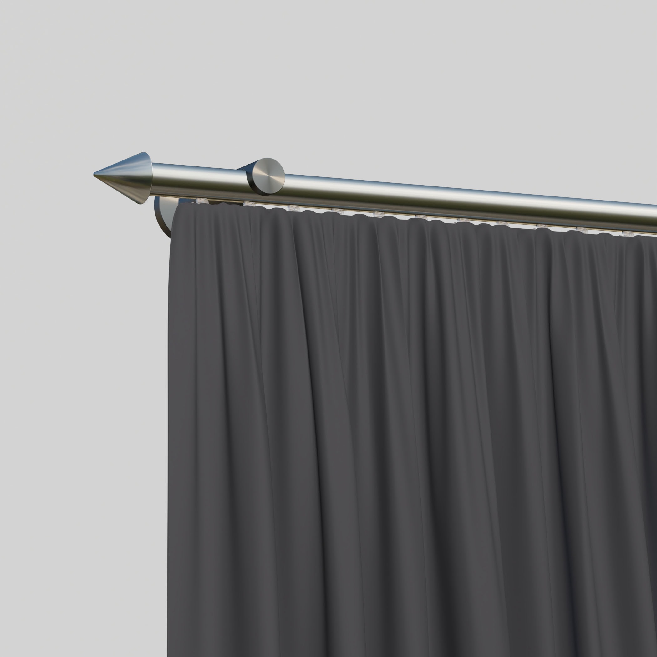 Gardinenstange INDEKO, L:450cm, silber, Aluminium, Gardinenstangen, "Palma", Komplett-Set inkl. Ringen und Montagematerial