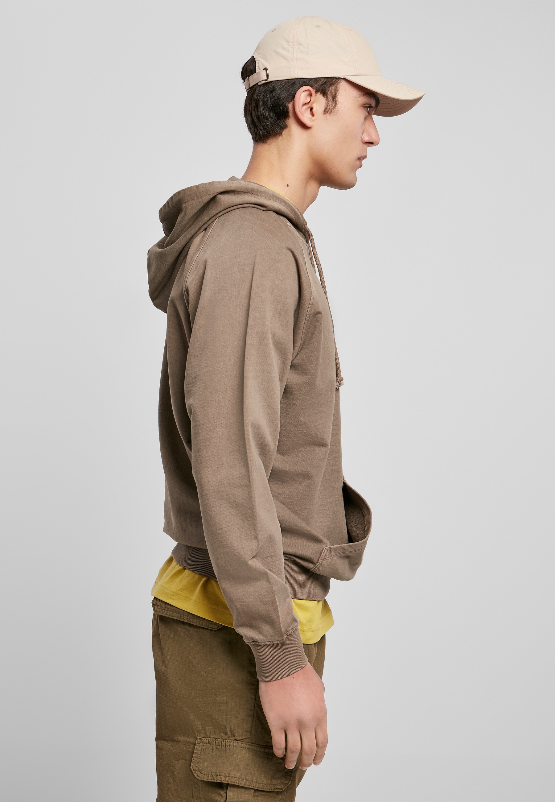 URBAN CLASSICS Rundhalspullover »Urban Classics Herren Overdyed Hoody« 1 Stk.