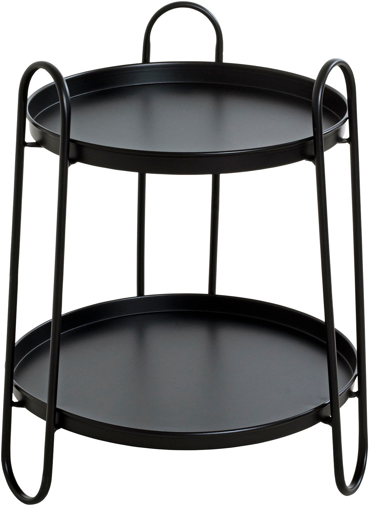 Table d'Appoint Design "Amita" 50cm Noir Laqué