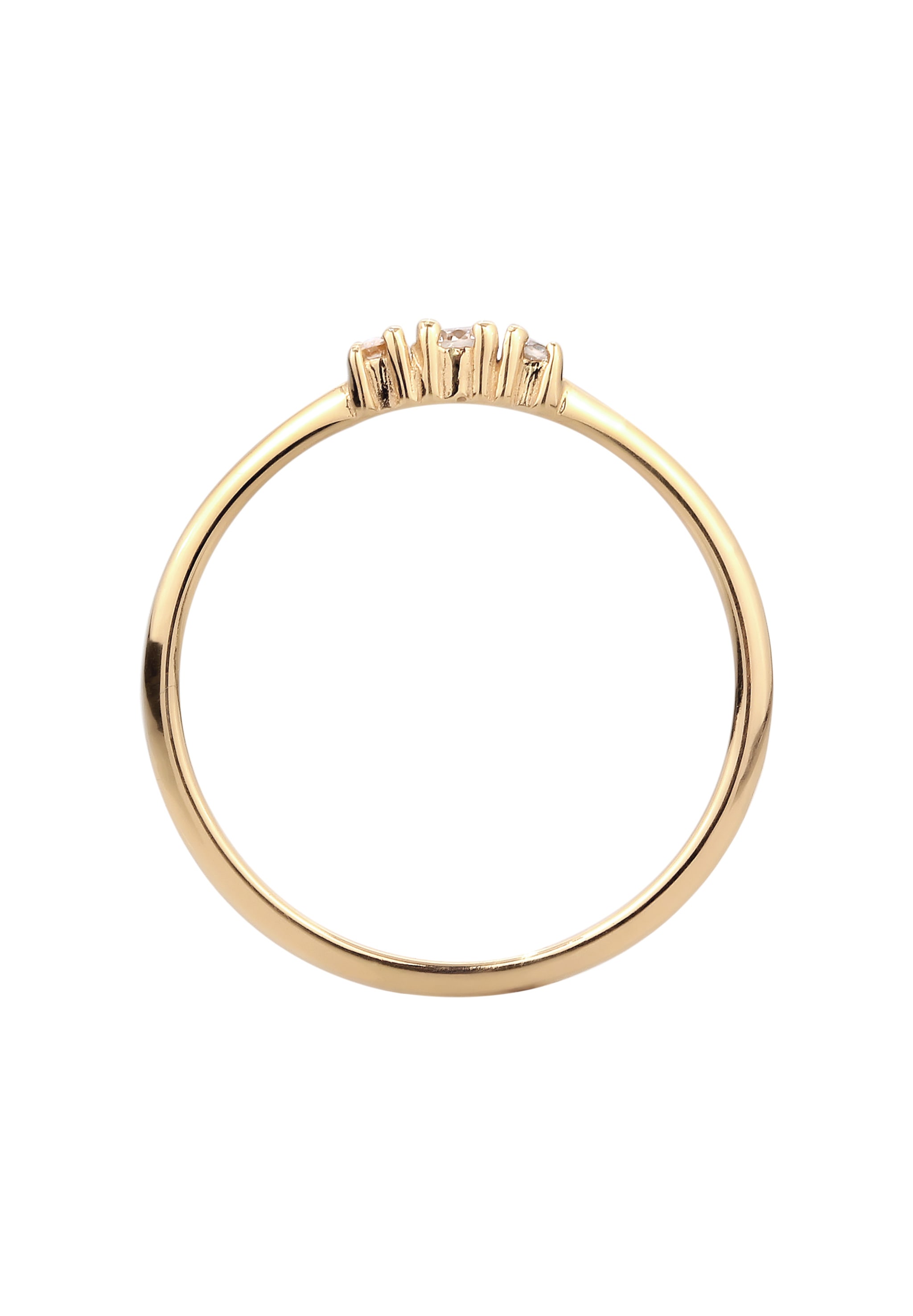 Elli DIAMONDS Diamantring »Ring Laborgezüchtete Diamanten Weiß (0.075 ct) 375 Gelbgold«