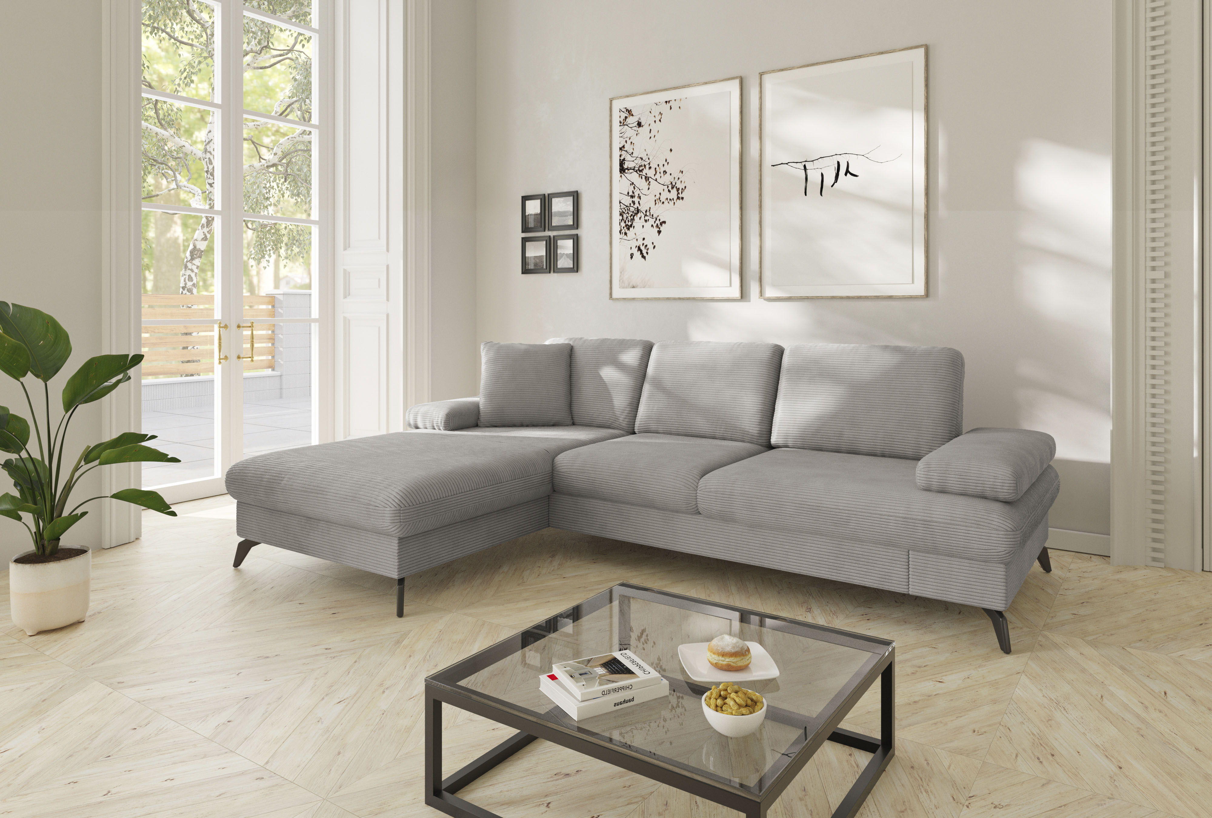 sit&more Ecksofa "Morris Jubi L-Form, B: 247 cm" mit Armteilfunktion & 1 Zierkissen, optional Schlaffunktion