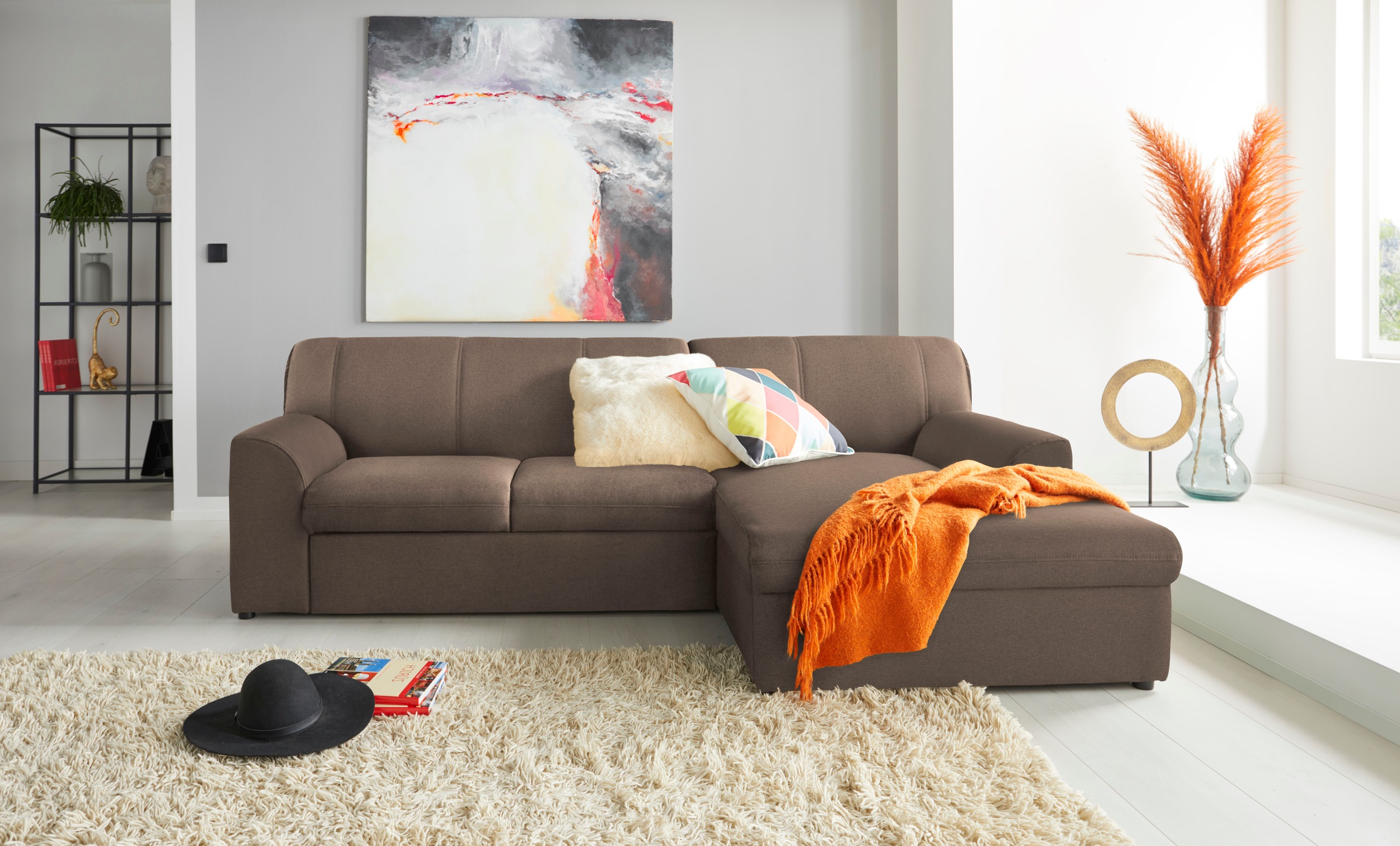 DOMO collection Ecksofa "Topper, elegant und zeitlos, kompaktes Stellmaß 24 günstig online kaufen