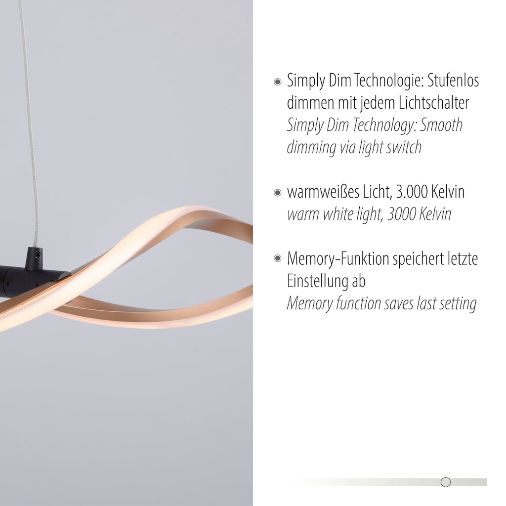 Paul Neuhaus Pendelleuchte »POLINA«, 2 flammig-flammig, LED, dimmbar, Simply Dim