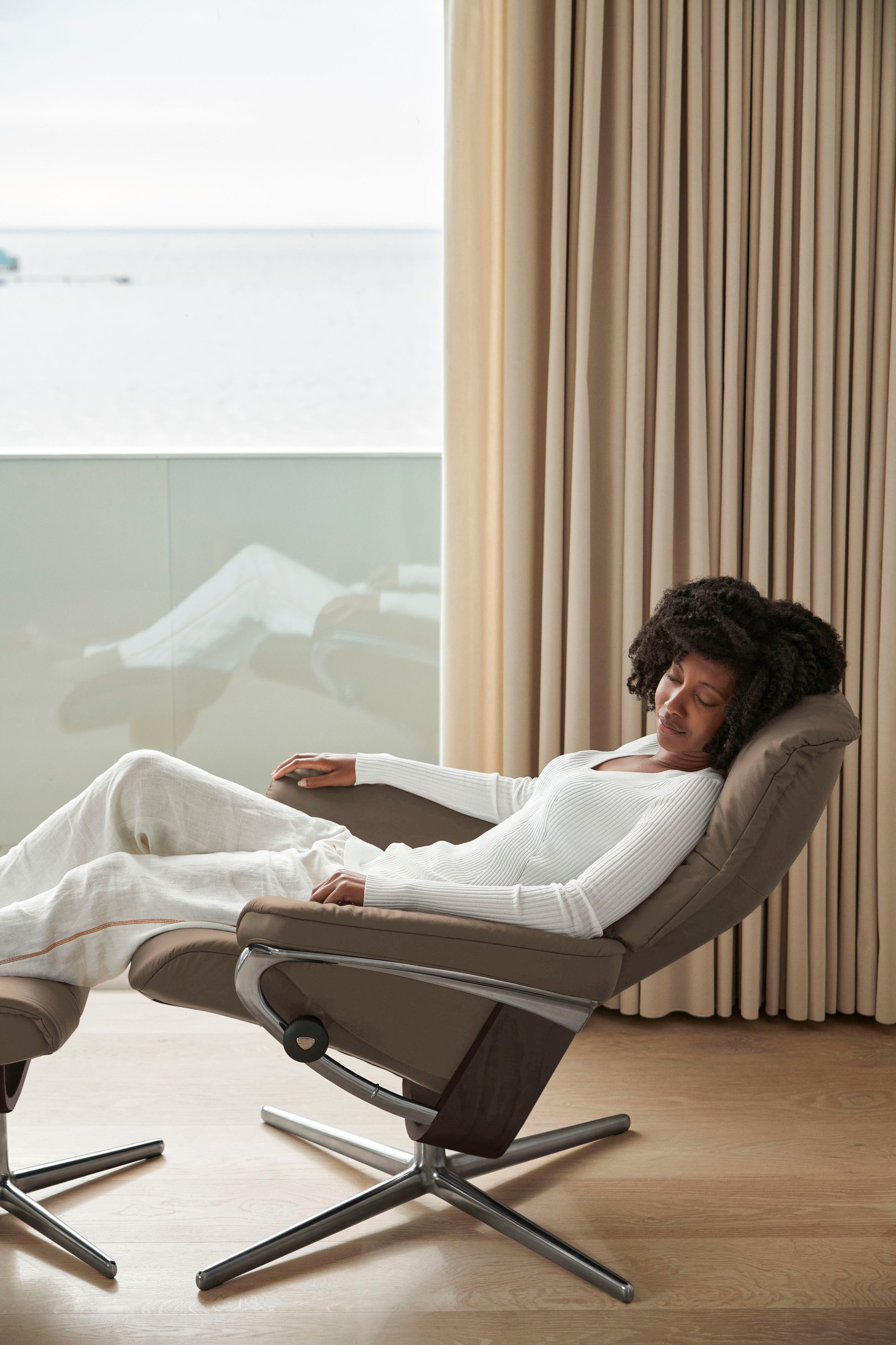 Stressless® Fußhocker »Mayfair«, mit Cross Base, Größe S, M & L, Holzakzent Wenge