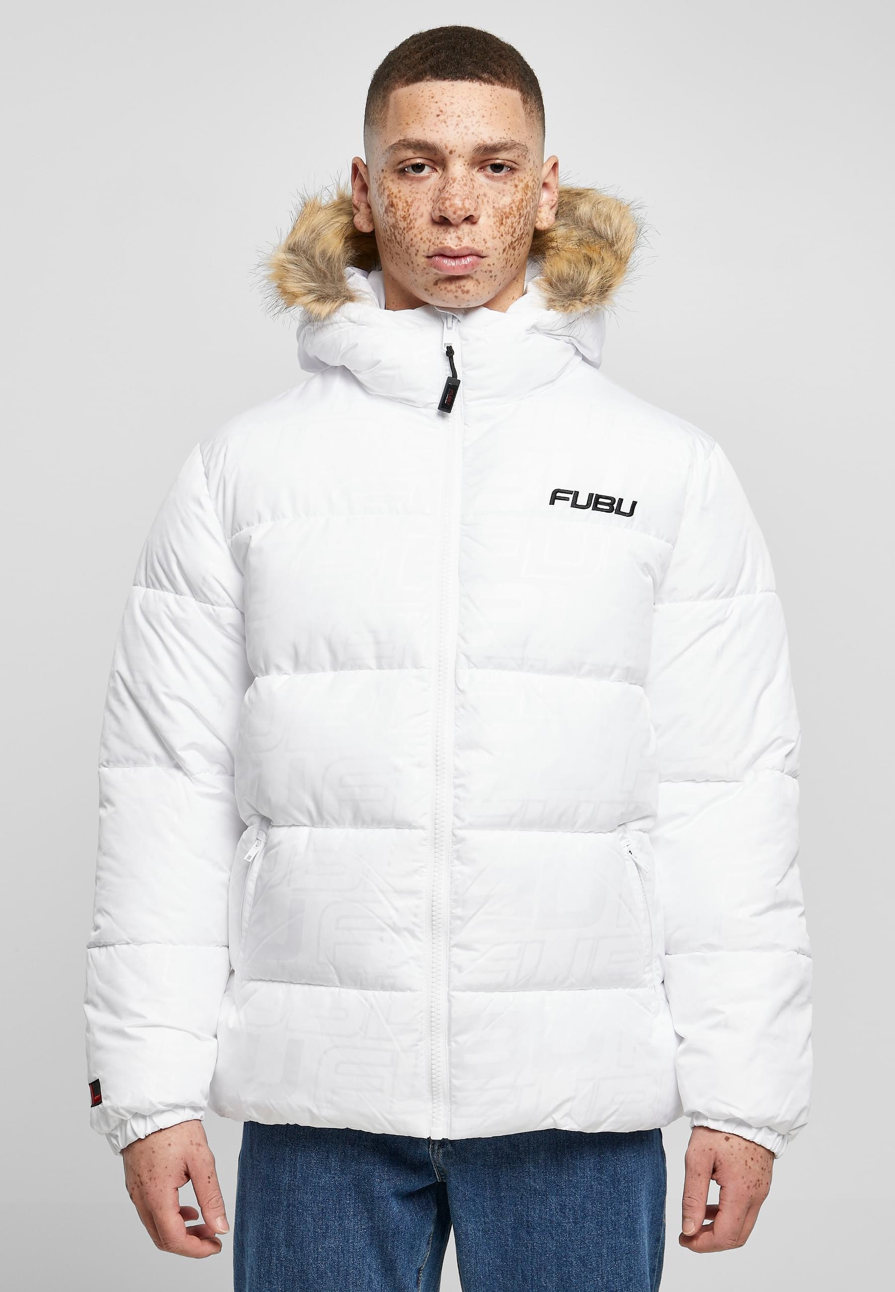 Fubu Winterjacke »Fubu Herren FM224-039-1 FUBU Corporate AOP Puffer Jacket«, (1 St.), mit Kapuze