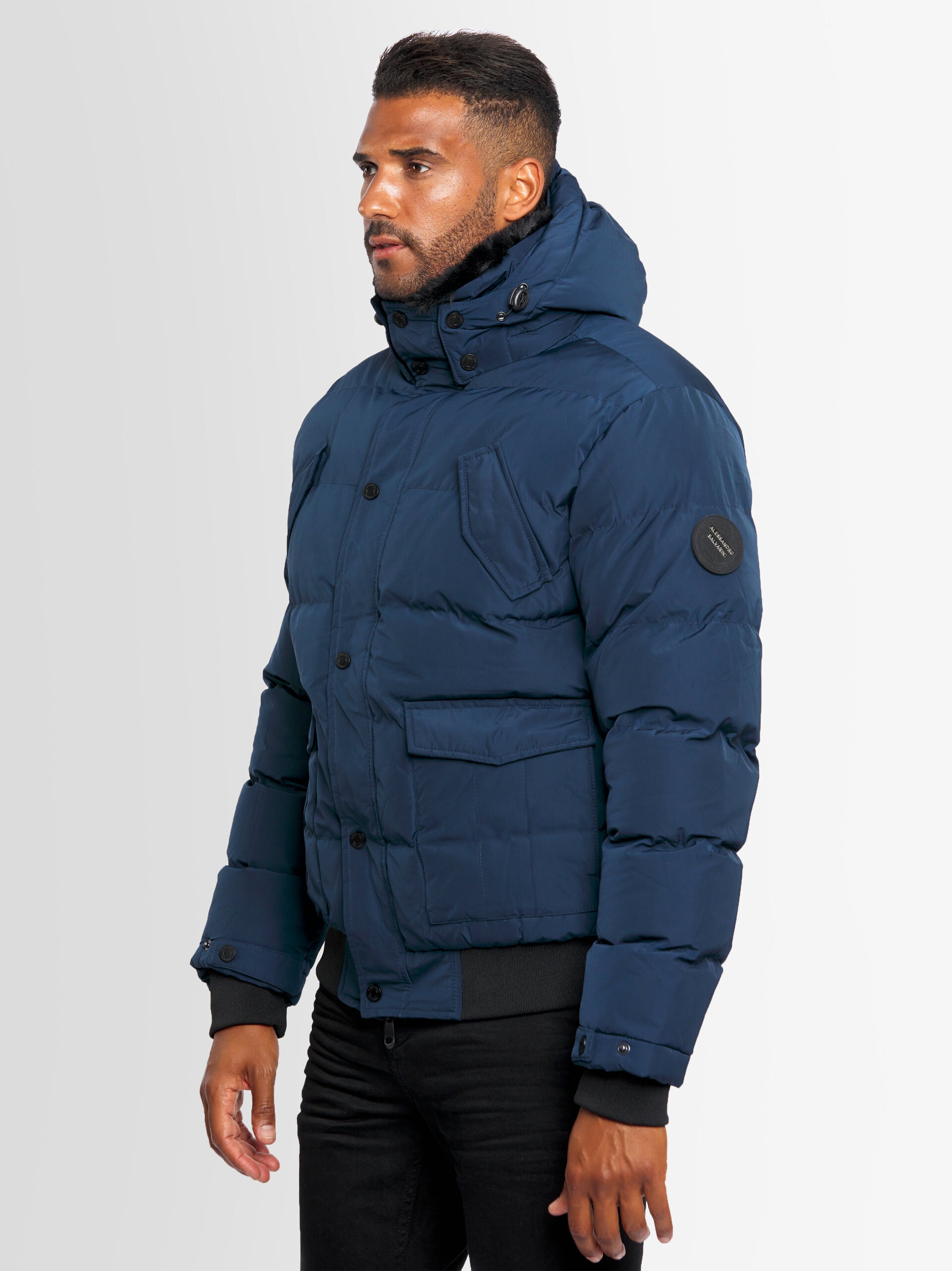 Alessandro Salvarini Winterjacke »ASLeonio«, mit warmem Teddyfell und abnehmbarer Kapuze