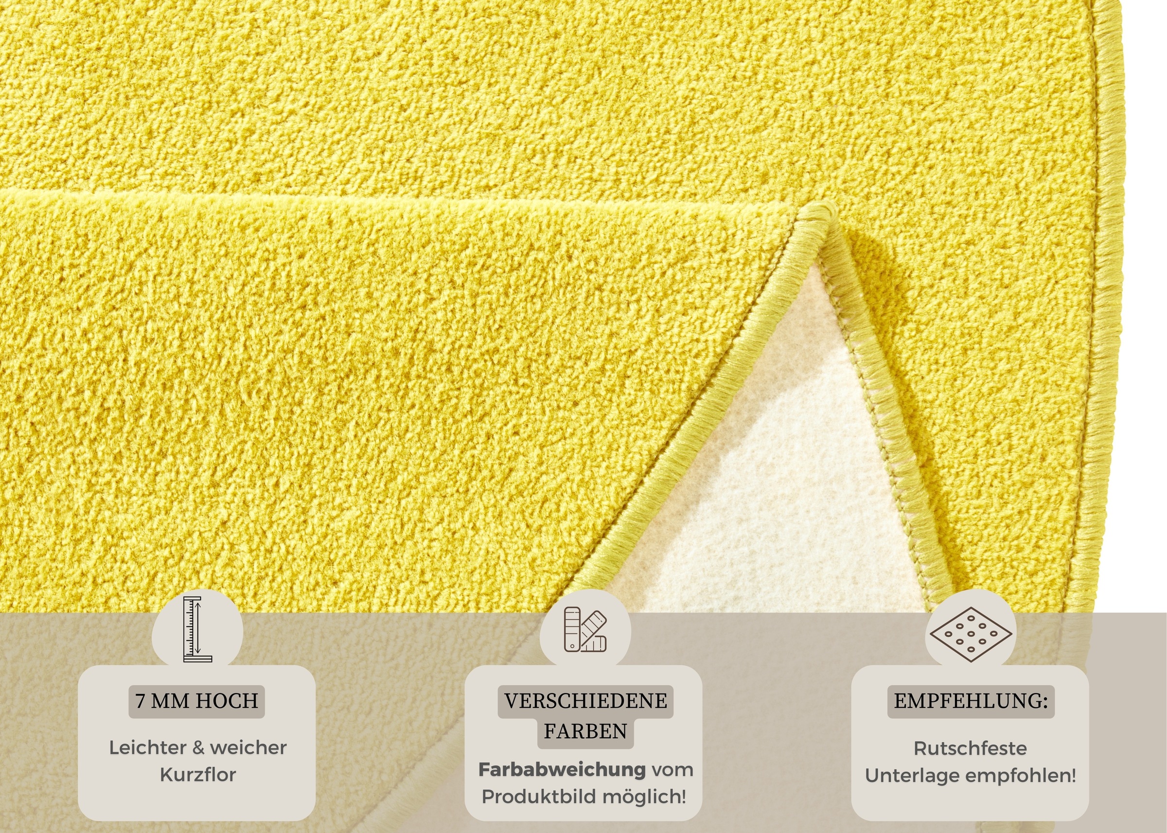 Hanse Home Fancy Rug Yellow 133cm 3