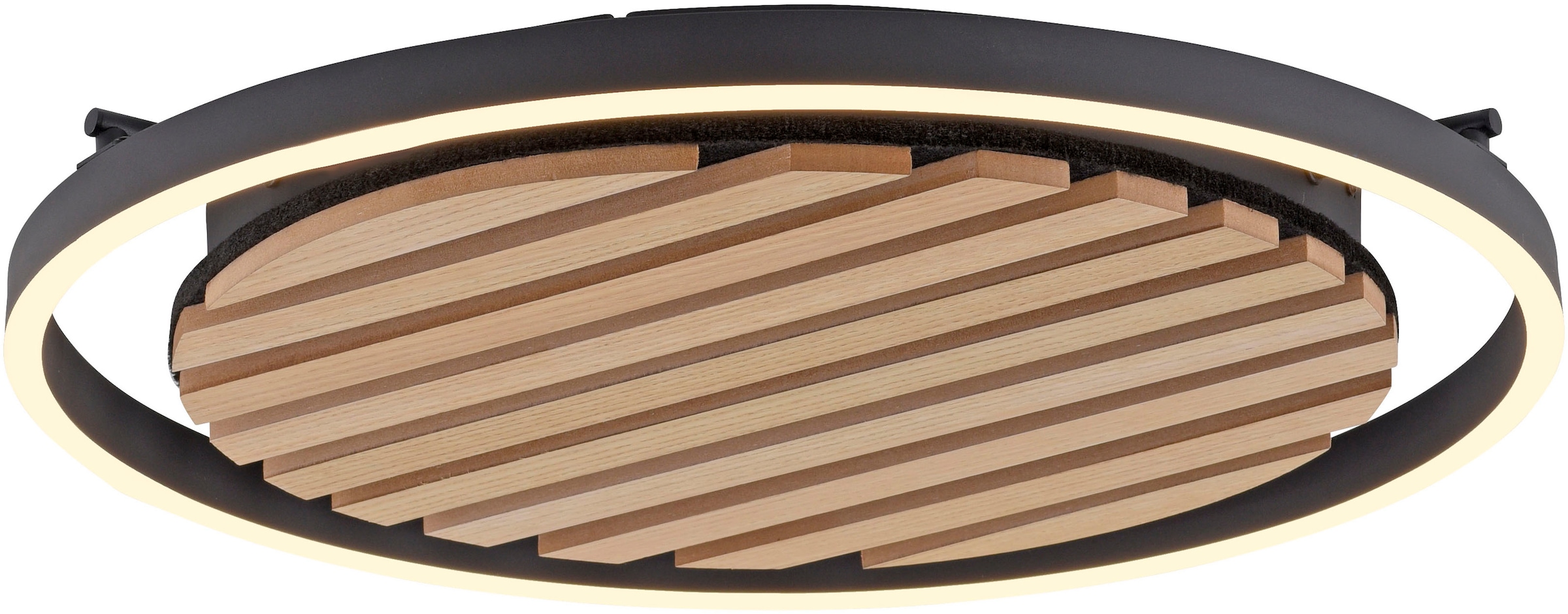 Leonique Deckenleuchte »Brialeen - Akustikpaneele«, 1 flammig, Leuchtmittel LED-Board | LED fest integriert, Akustikpaneel, CCT, Deckenlampe, Akustik, Holz, Paneele, Fernbedienung
