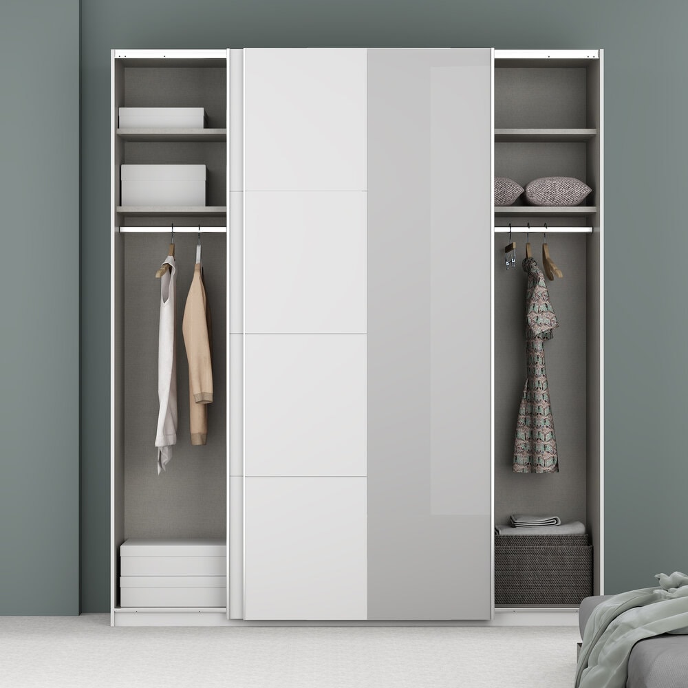 FORTE Schwebetürenschrank »Fittio. Made in Europe, 2 Schiebetüren, modernes Design«, Höhe 2,35 mtr, stehende Montage, Spiegel