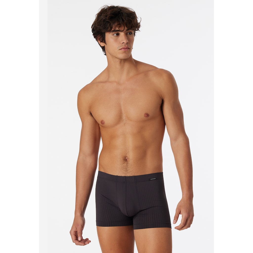 Schiesser Boxershorts »"Pure Micro"«, mit orangefarbenen Streifen