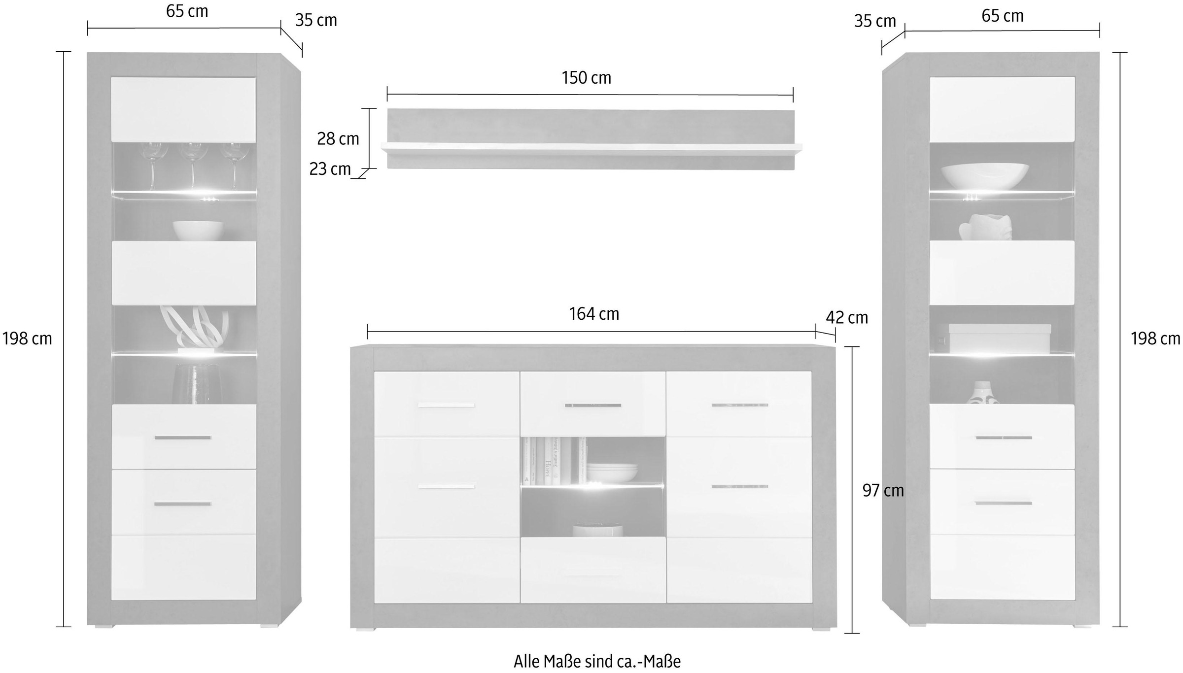 Thumbnail - INOSIGN Wohnwand "Etero" Set, 4 Stk. tlg.