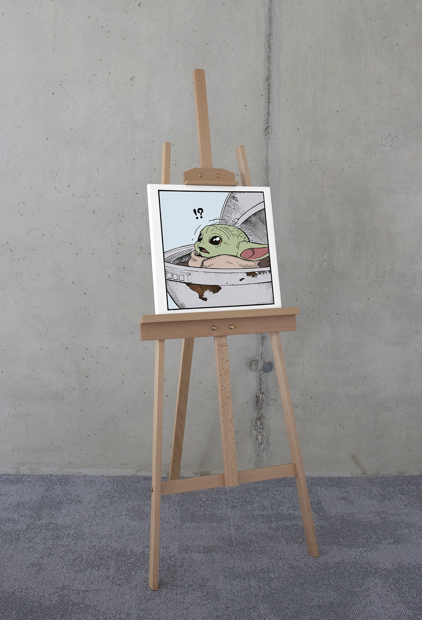 Komar Leinwandbild »Star Wars The Mandalorian Grogu Shocked«, Disney, (1 St.), 40 x 40 cm (Breite x Höhe) - Kinderzimmer, Dekoration