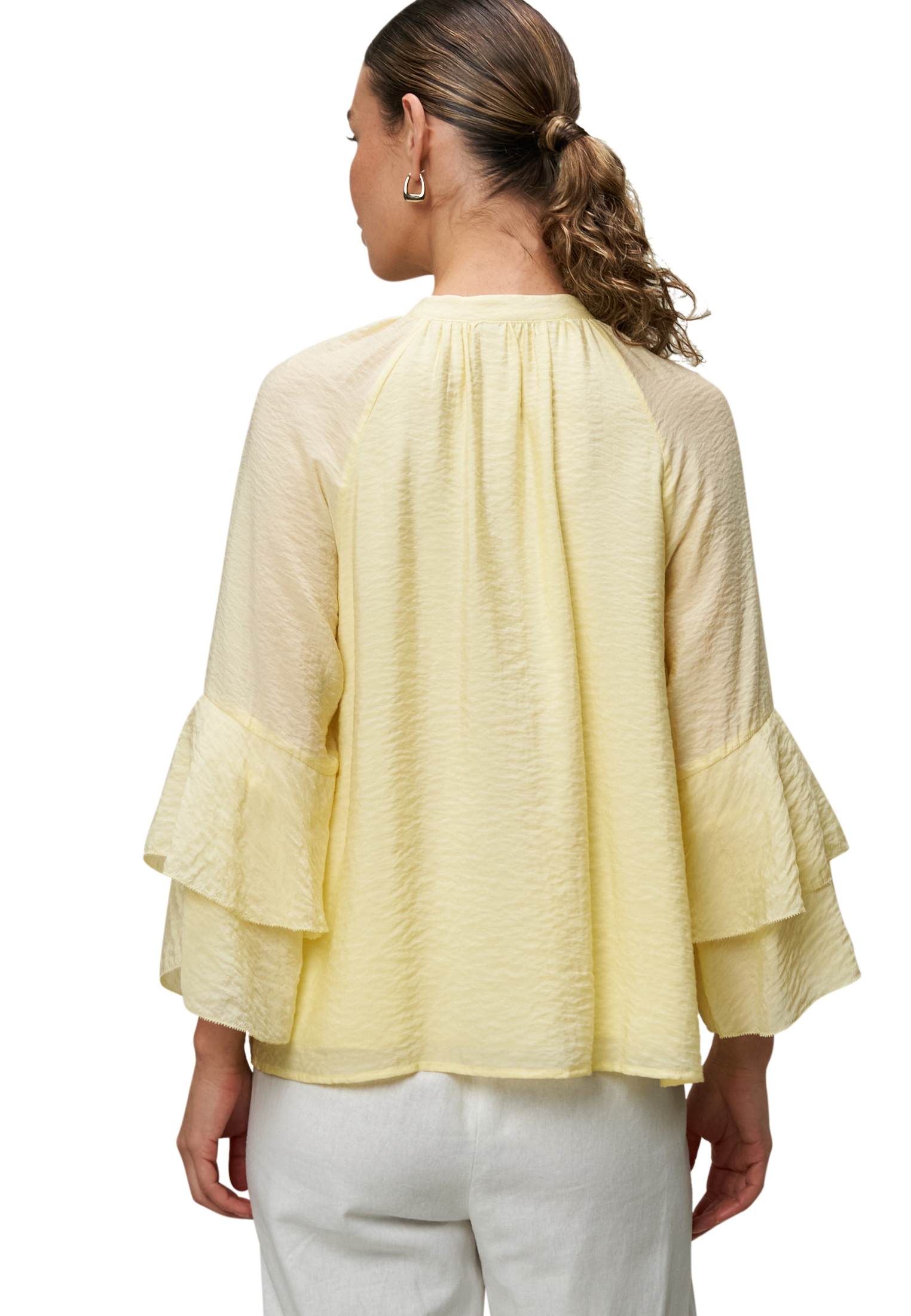 Zero Klassische Bluse »zero Bluse mit Volantärmeln«