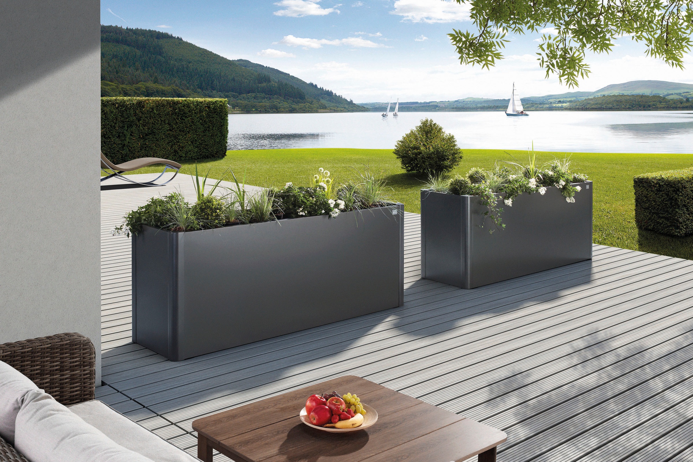 Biohort Hochbeet »BELVEDERE maxi 2x0,5; verschiedene Farben«, 201x53x77 cm, extrem langlebig, aus Metall