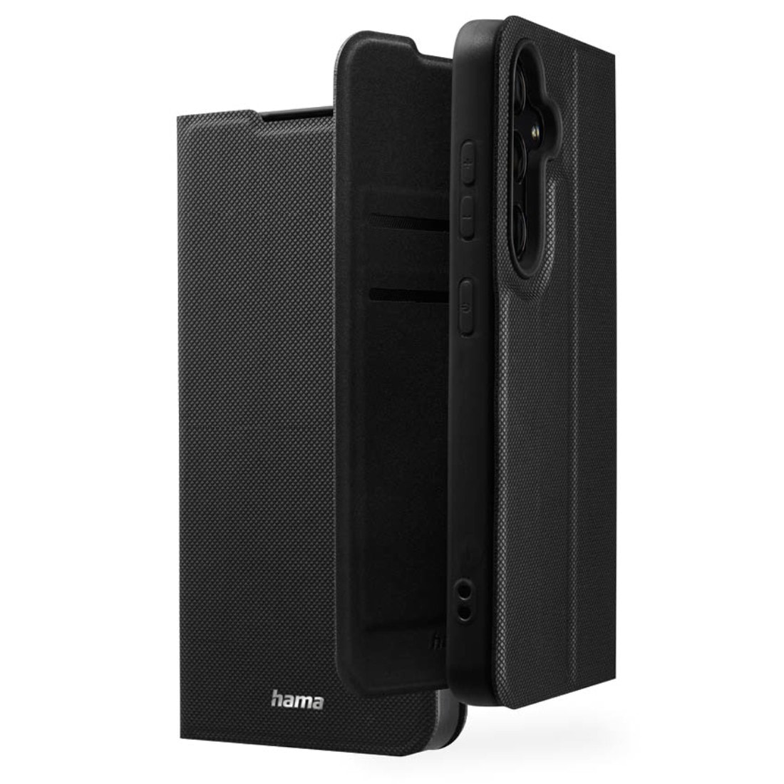 Hama Smartphone-Hülle »Handytasche Handyhülle für Samsung Galaxy S24, Schwarz«, Anti-Rutsch-Oberfläche, Keine Fingerabdrücke, Standfunktion