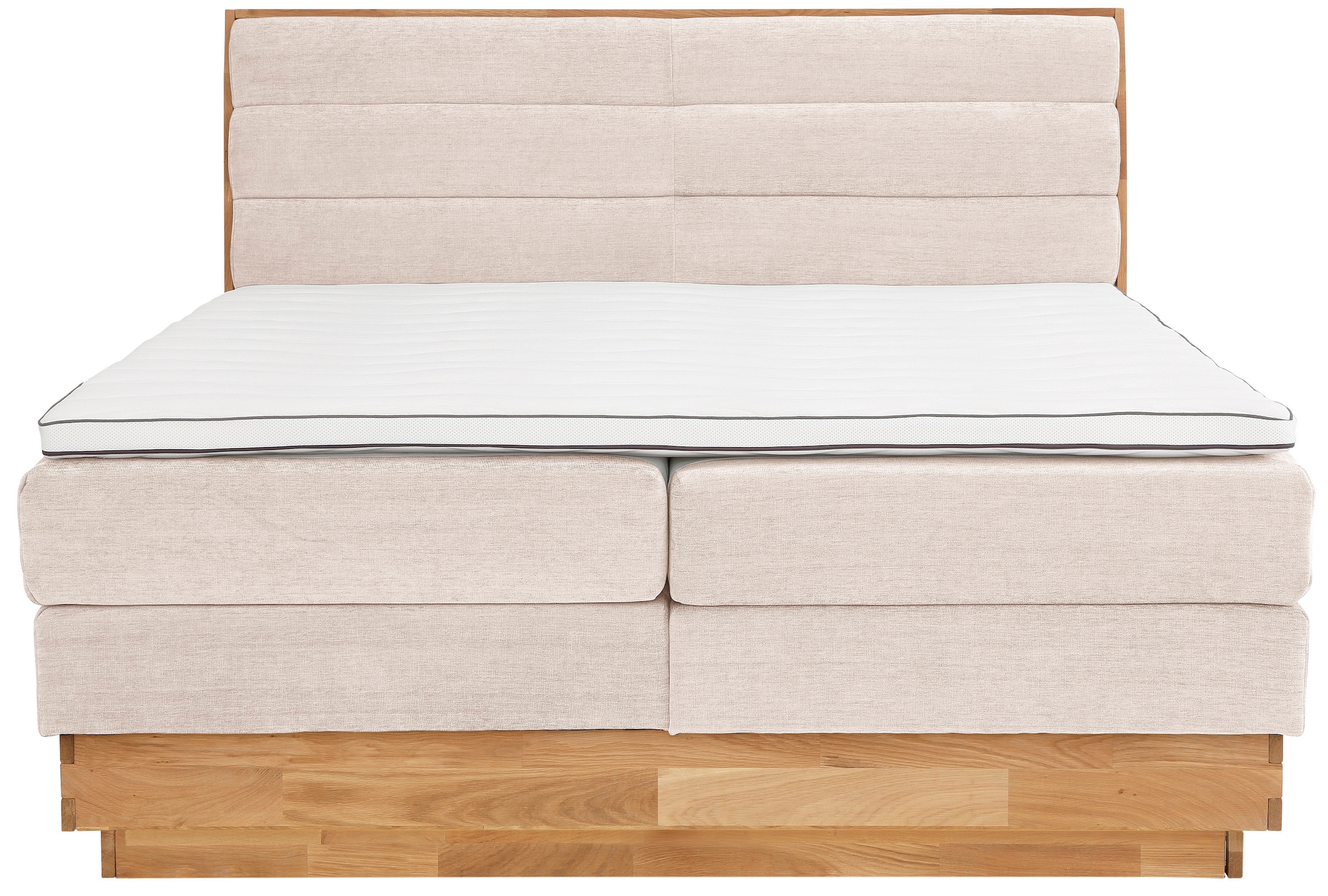 OTTO products Boxspringbett »Jenna«, ohne LED-Beleuchtung, mit zertifizierten, recycelten Bezugsstoffen