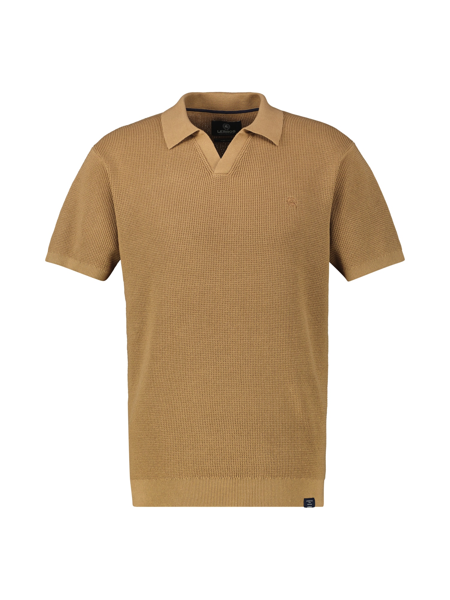 LERROS Poloshirt »LERROS Herren Strick-Polo mit offenem Kragen«